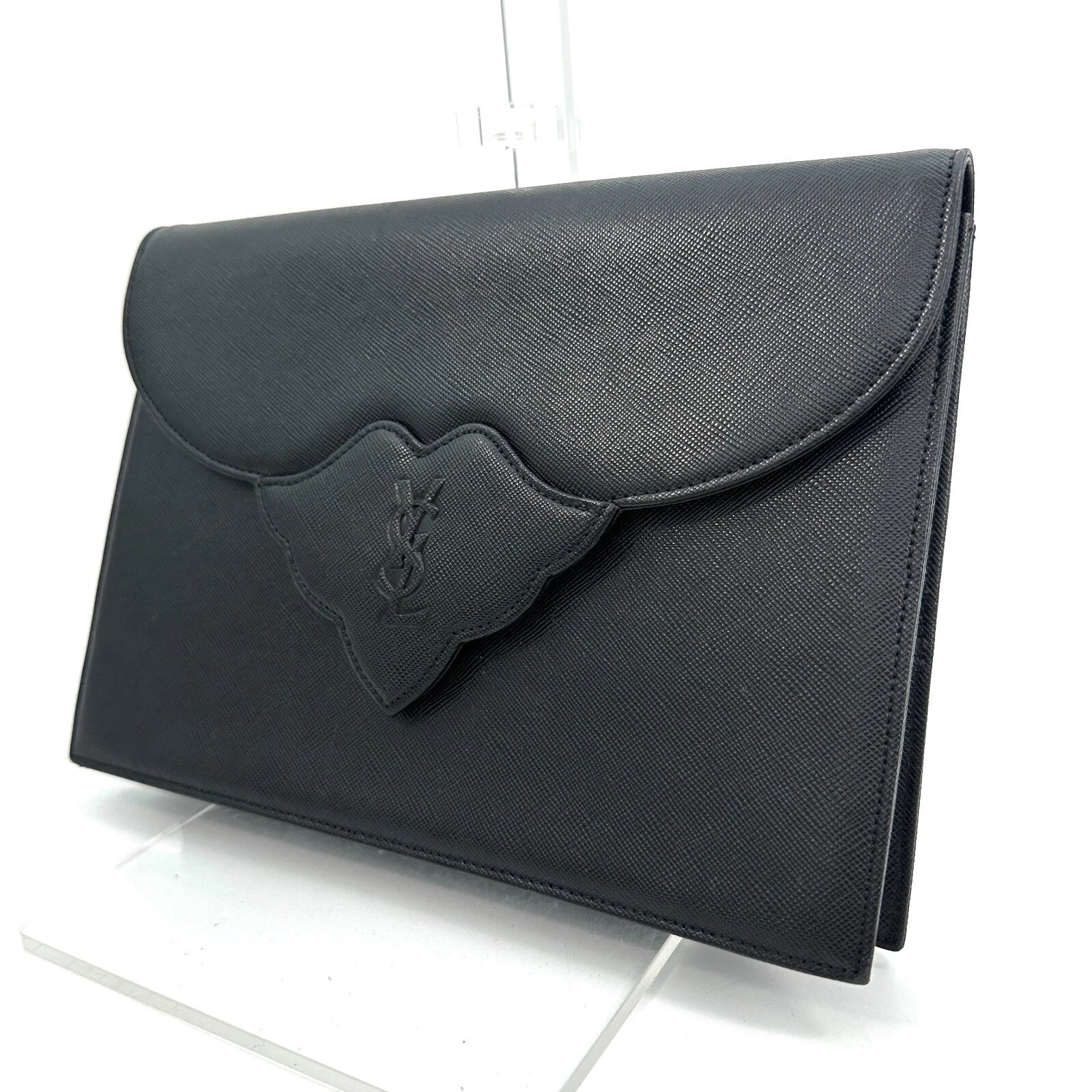 Saint Laurent YSL Clutch - Black, Leather