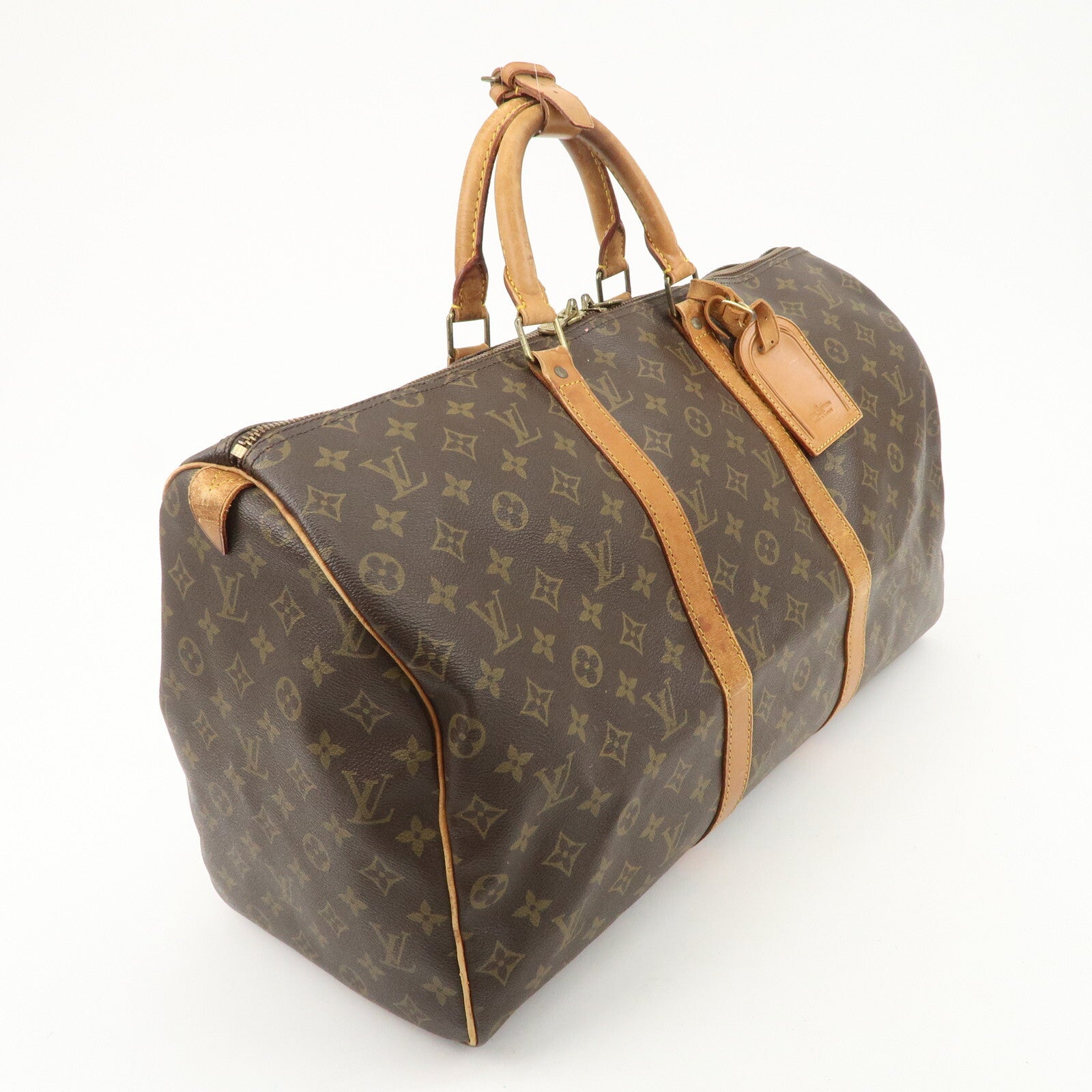 Louis Vuitton Monogram Keep All 50 Boston Bag - Brown, Monogram Canvas, Nume Leather