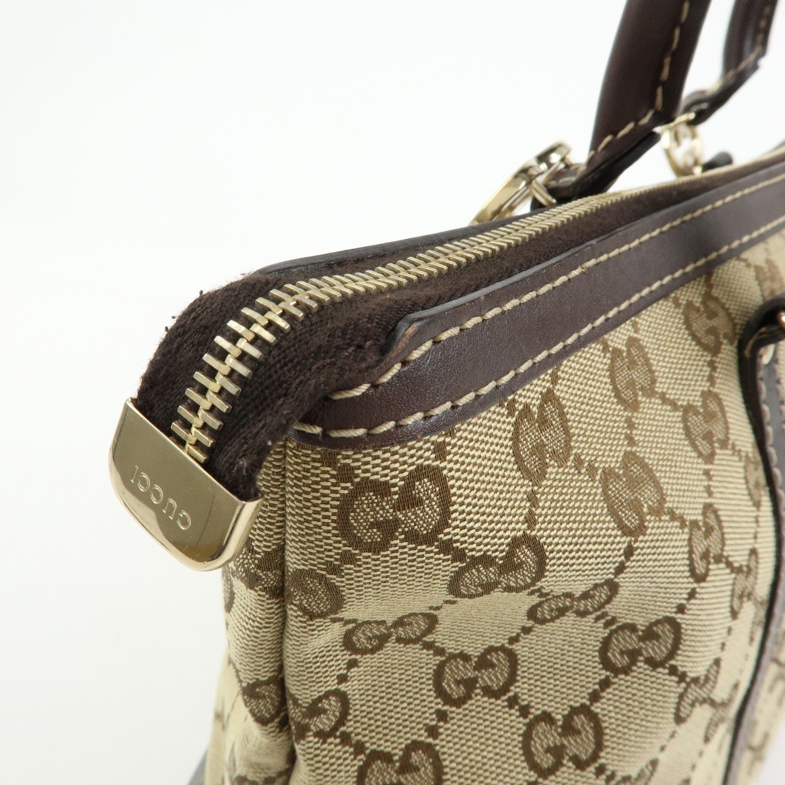 GUCCI Interlocking G Lovely Heart Canvas Tote Bag Beige