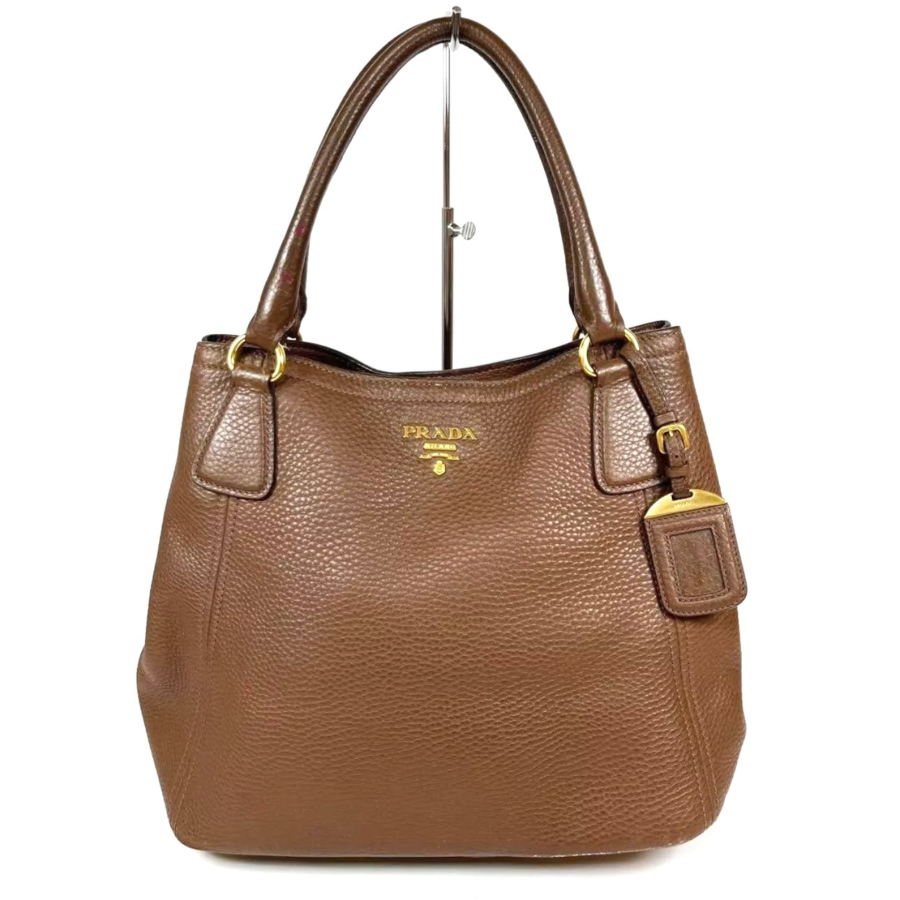 PRADA Brown Leather Tote Bag