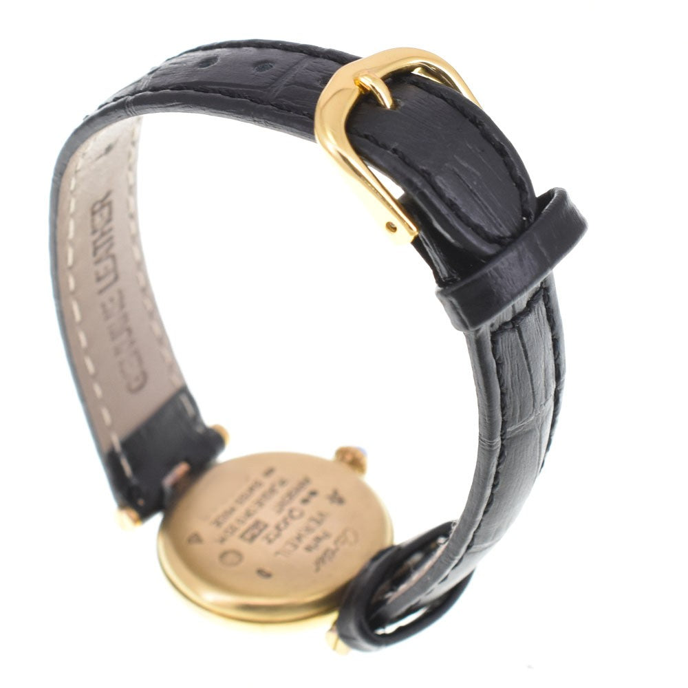 Cartier Must Vendome Vermeil SM 590004 Wristwatch - Black, Leather