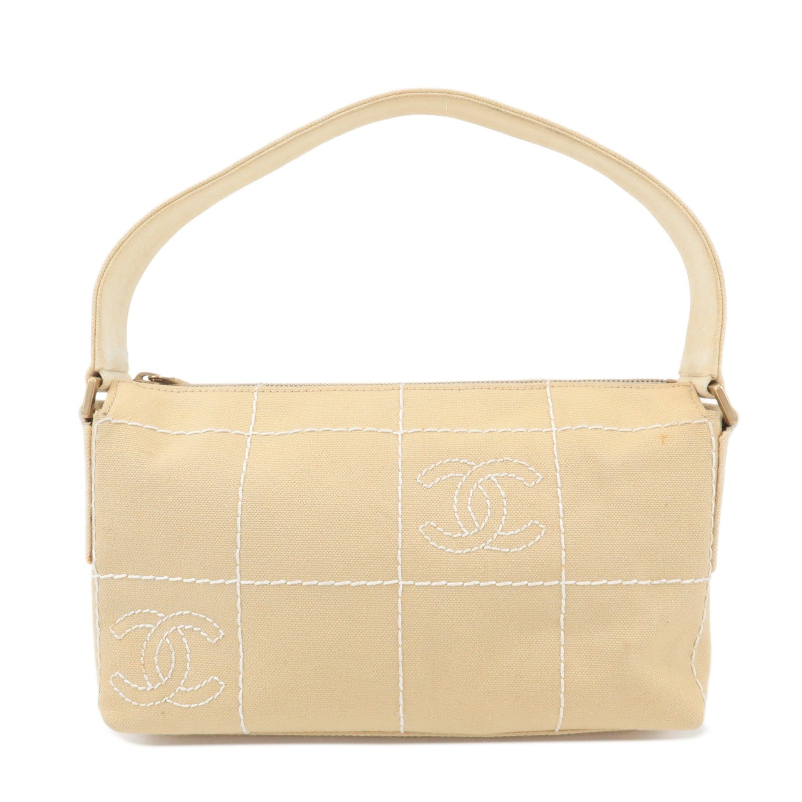 Chanel Wild Stitch Shoulder Bag - Beige, Canvas