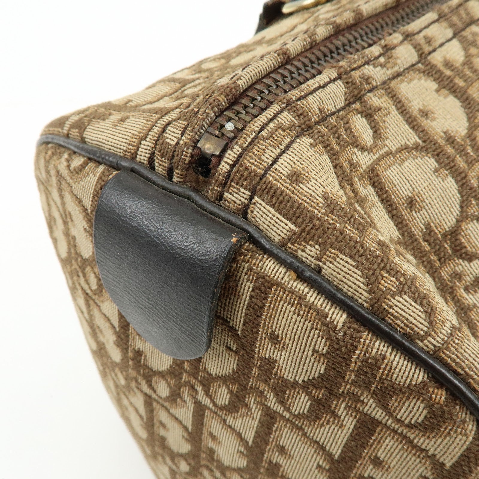 Christian Dior Trotter Jacquard Boston Bag - Brown, Jacquard Canvas and Leather