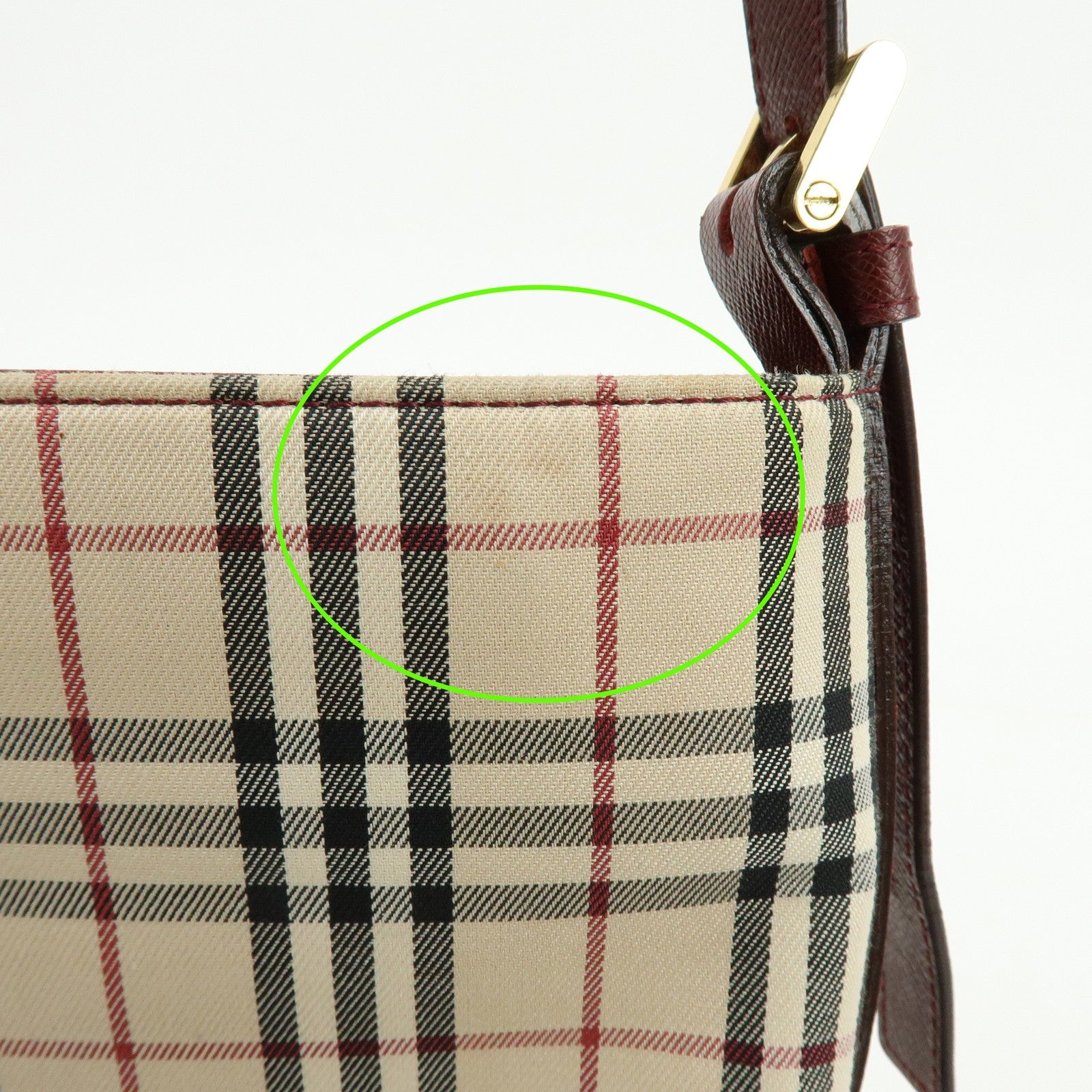 Burberry Shoulder Bag - Beige, Bordeaux, Canvas Leather