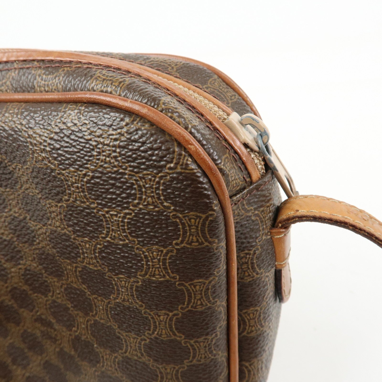 Celine Macadam Shoulder Bag - Brown, PVC Coating Canvas, Leather