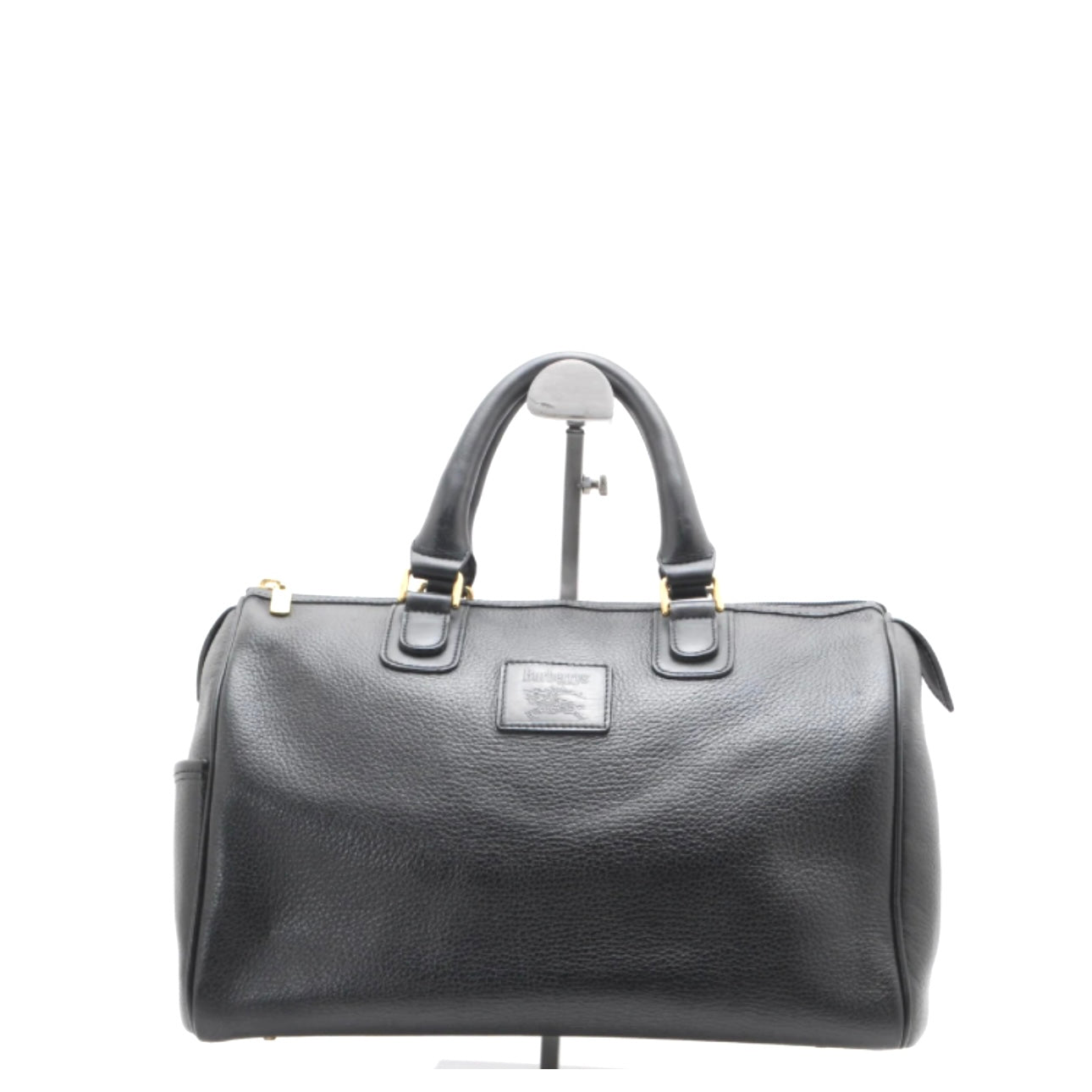 Burberry Nova Check Horse Handbag - Black, Leather