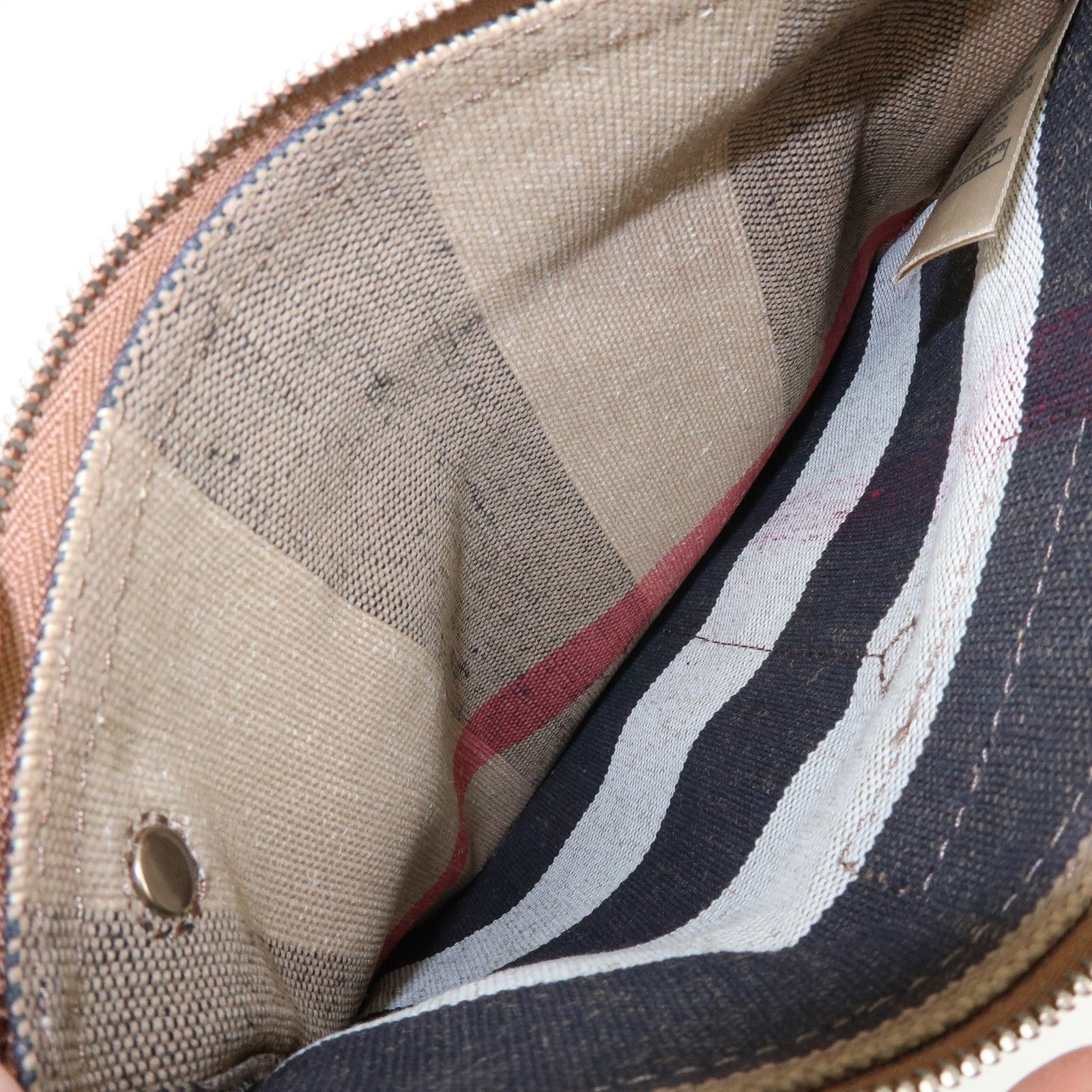 Burberry 2way Bag Shoulder Bag - Beige, Canvas and Leather