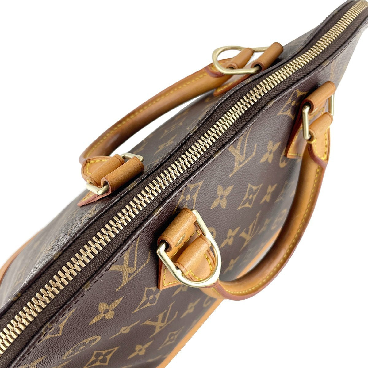 Louis Vuitton Alma Handbag - Brown, Coated Canvas- מגיע עם רצועה, מנעול ומפתח