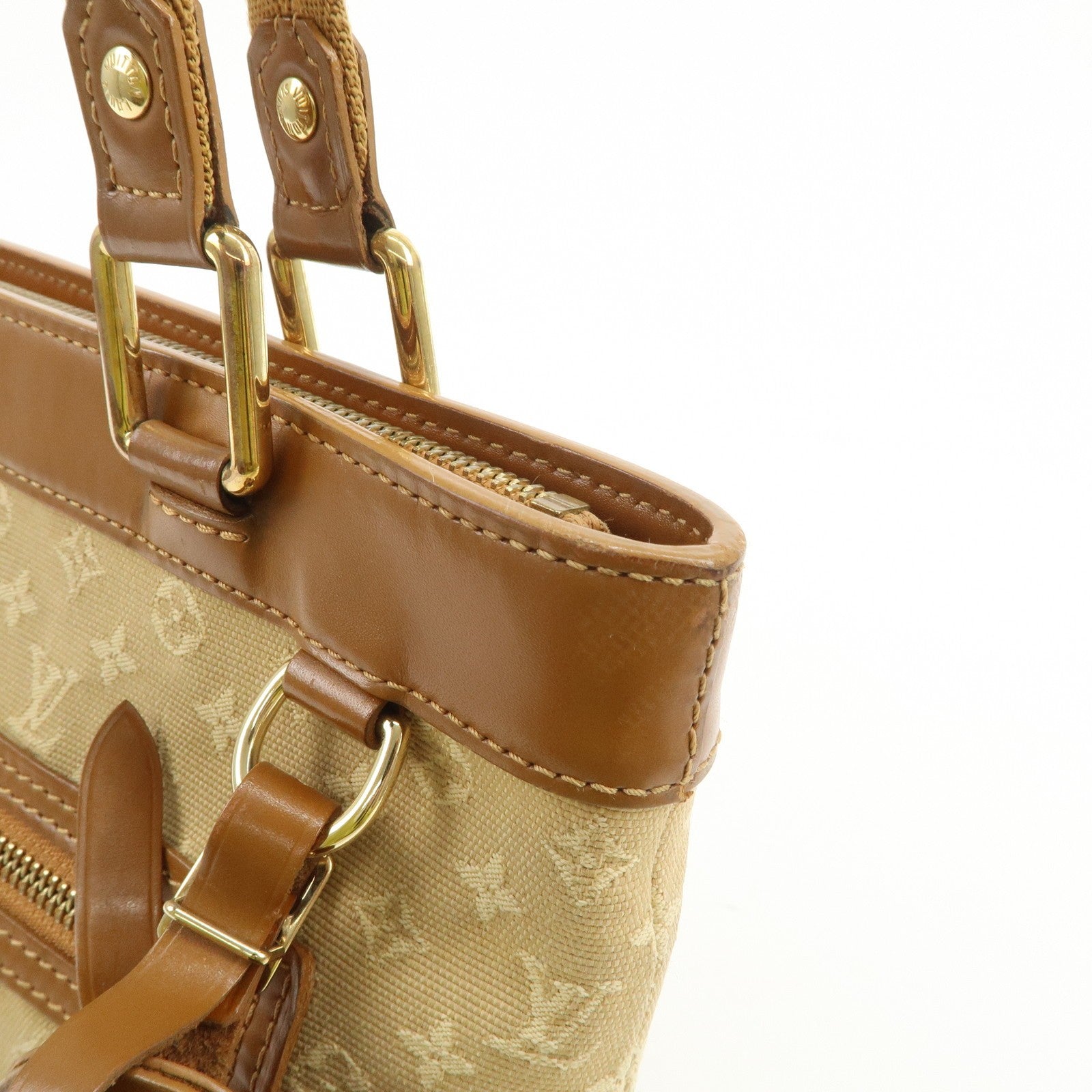 Louis Vuitton Monogram Mini Lucille PM Hand Bag - Beige, Monogram Mini Canvas