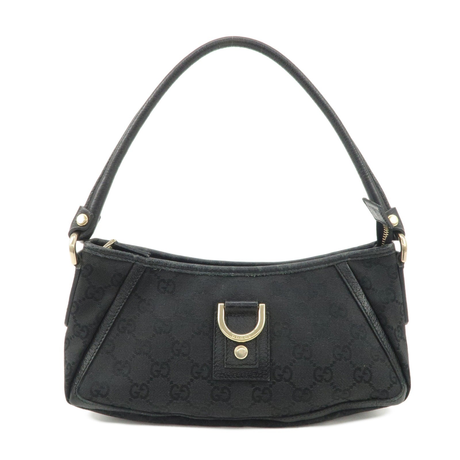 Gucci Abbey GG Canvas Leather One Shoulder Bag - Black, Canvas
