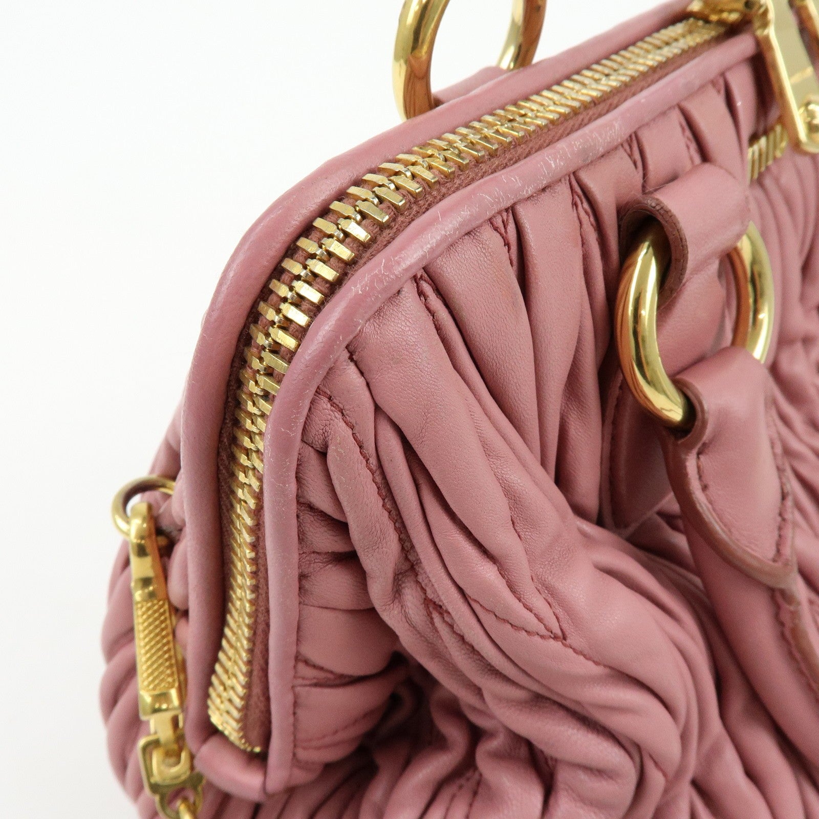 Miu Miu Matelasse 2Way Hand Bag - Pink, Nappa Leather