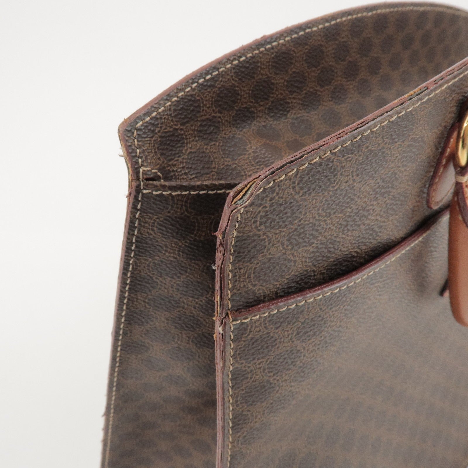 Celine Tote Bag Handbag - Brown, PVC Coated Canvas and Leather