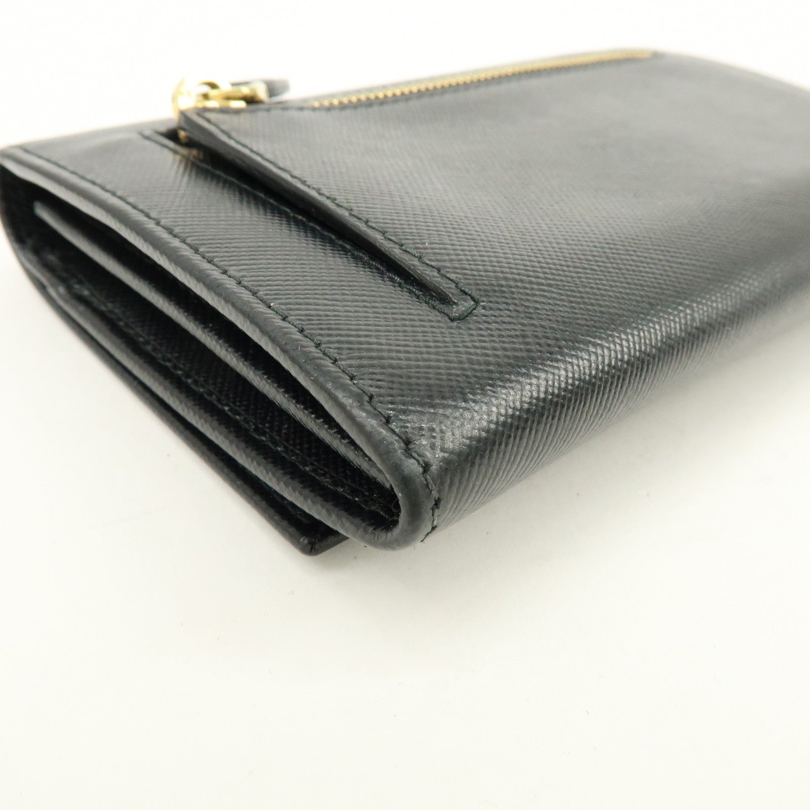 Prada Triangle Logo Wallet - Black, Saffiano Leather