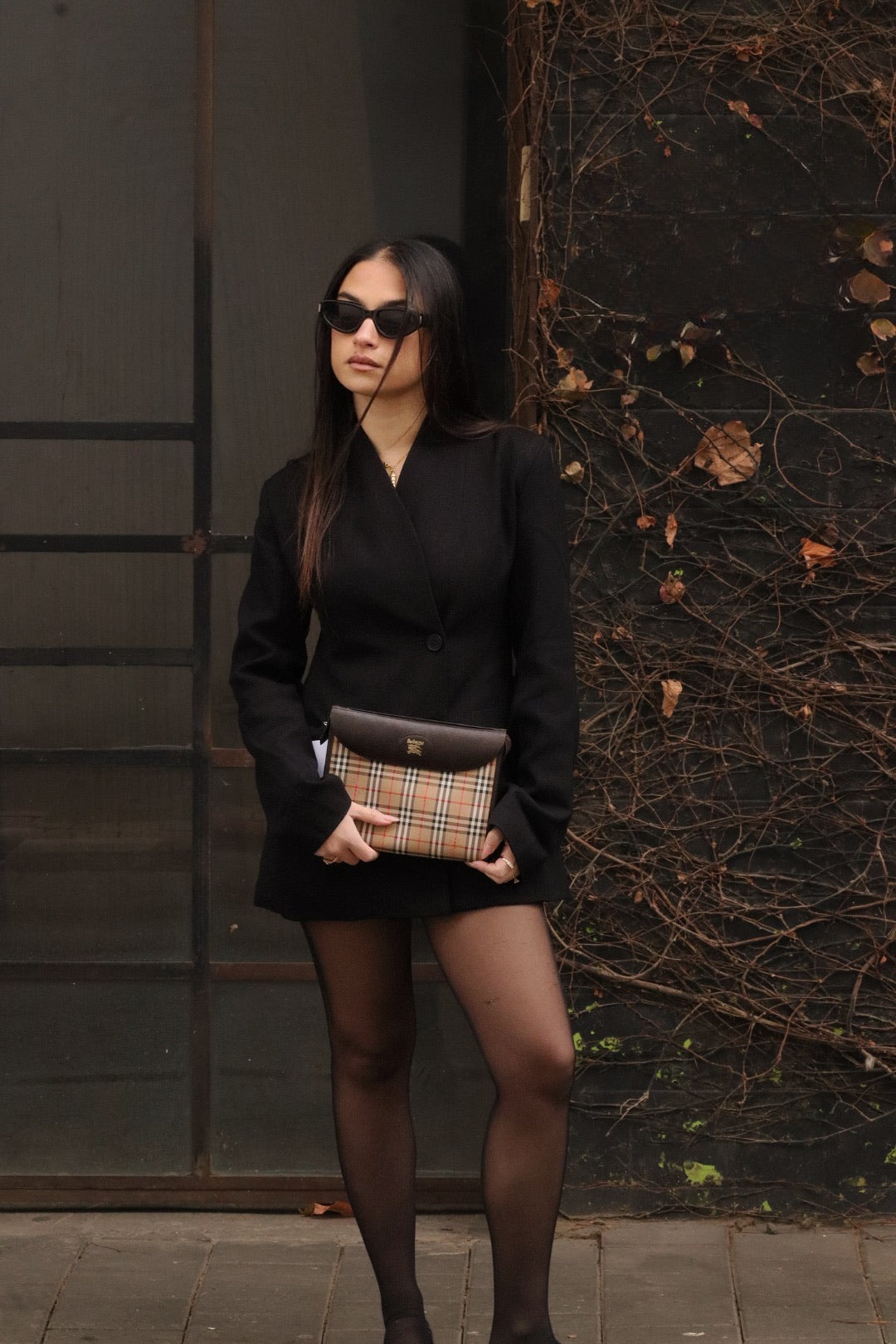 Burberry Nova Check Clutch - Beige, Canvas