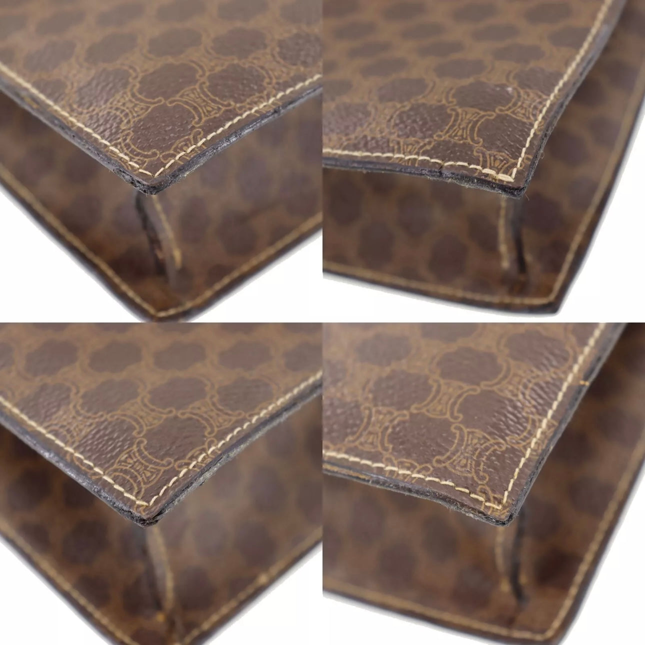 Macadam Pattern Shoulder Bag & Pouch Brown