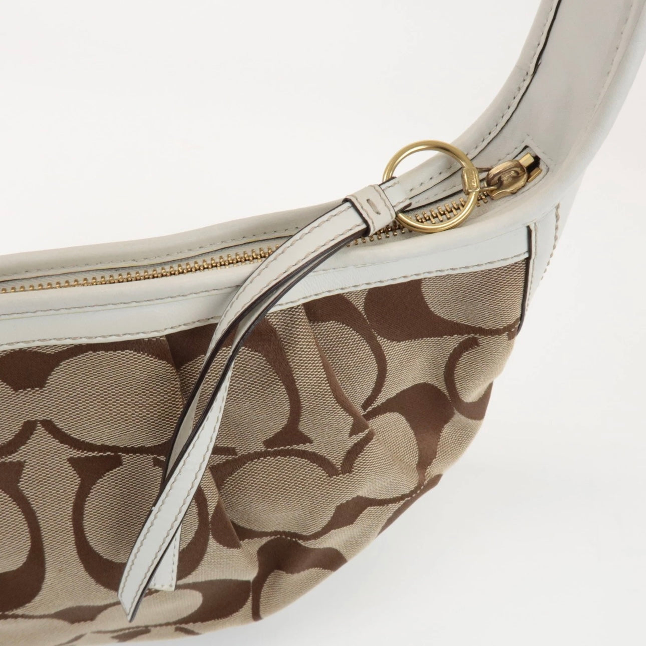 COACH Signature Canvas Leather Shoulder Bag