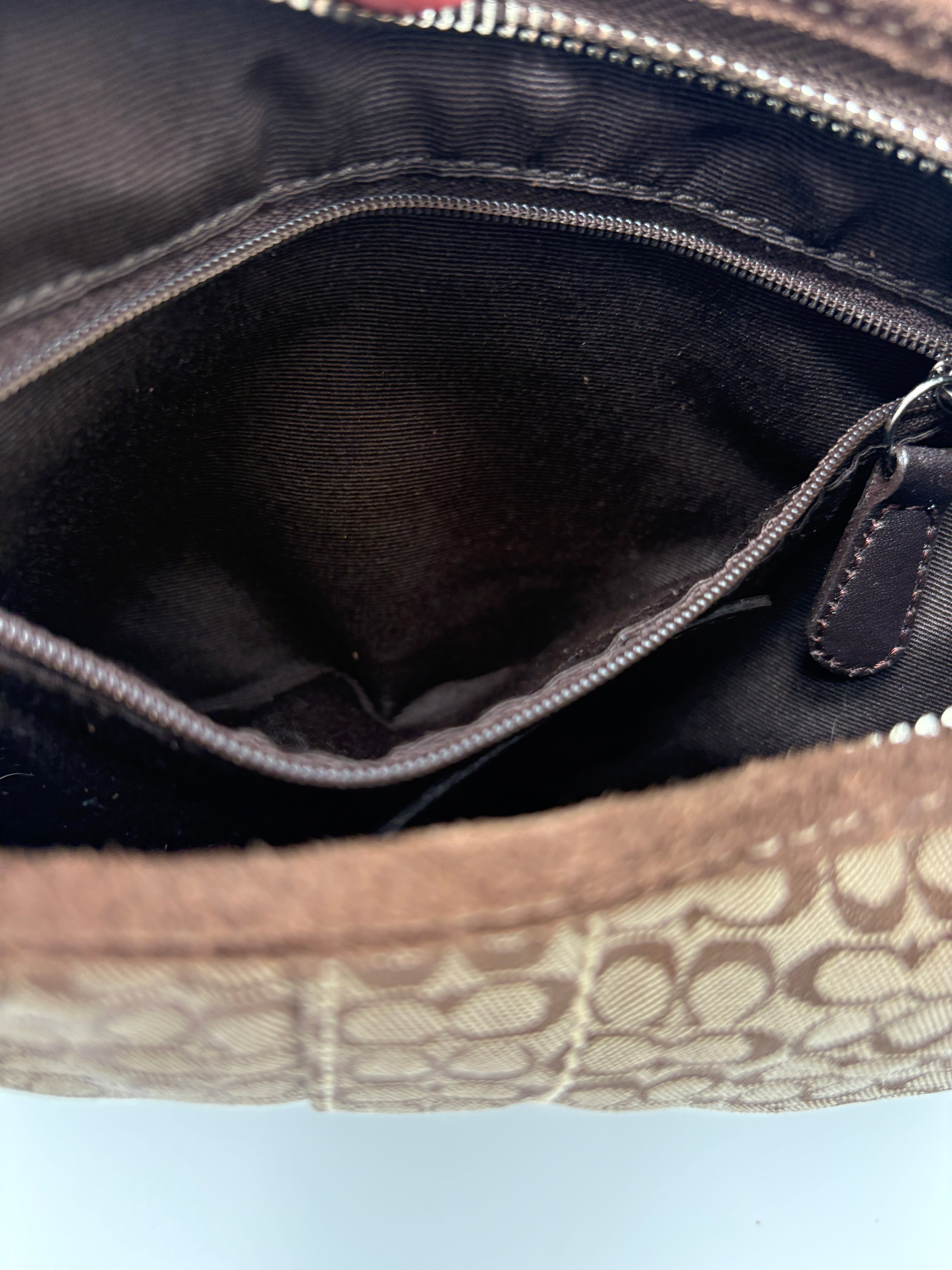 Coach Signature Suede brown bag