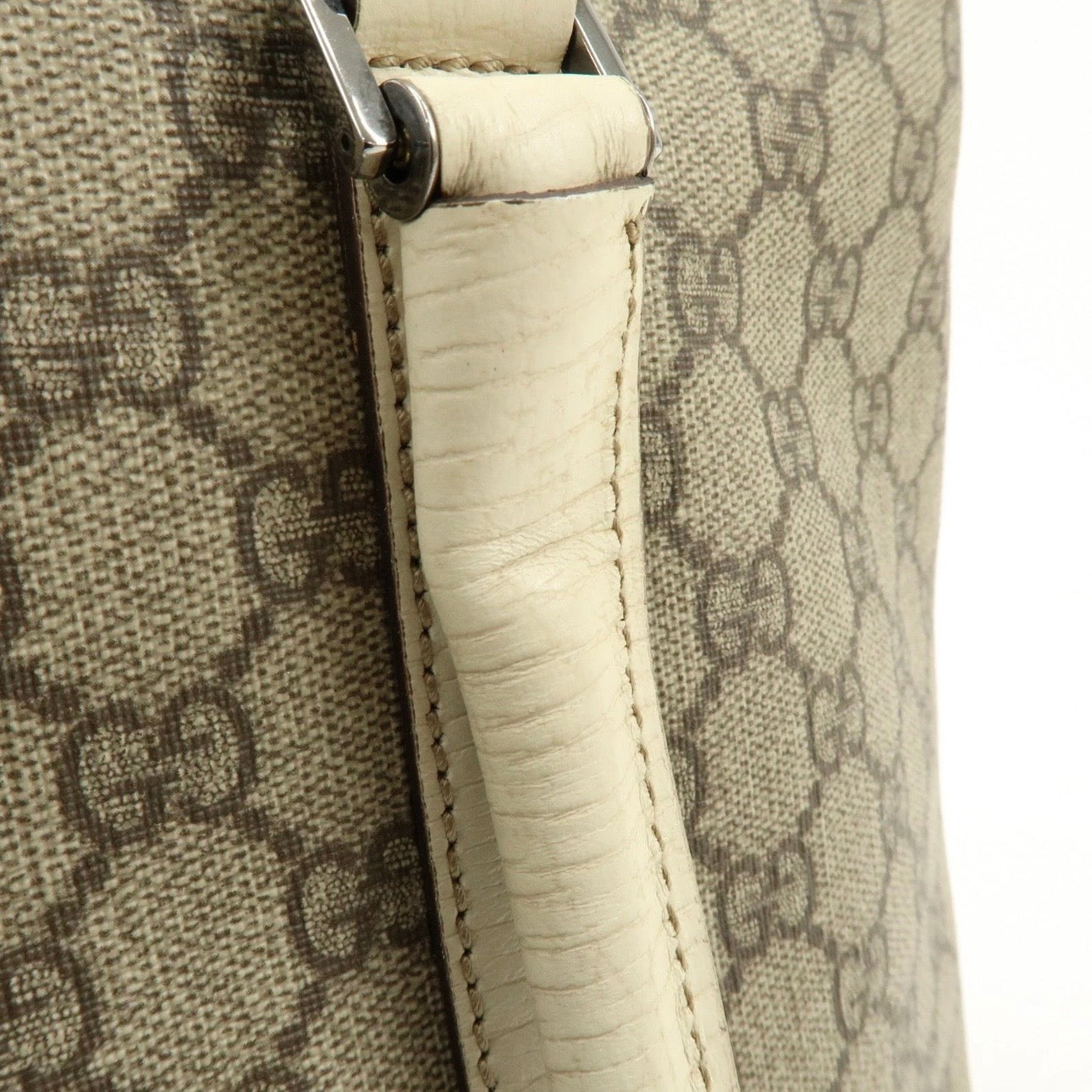 GUCCI GG Canvas Leather Shoulder Bag Tote Bag