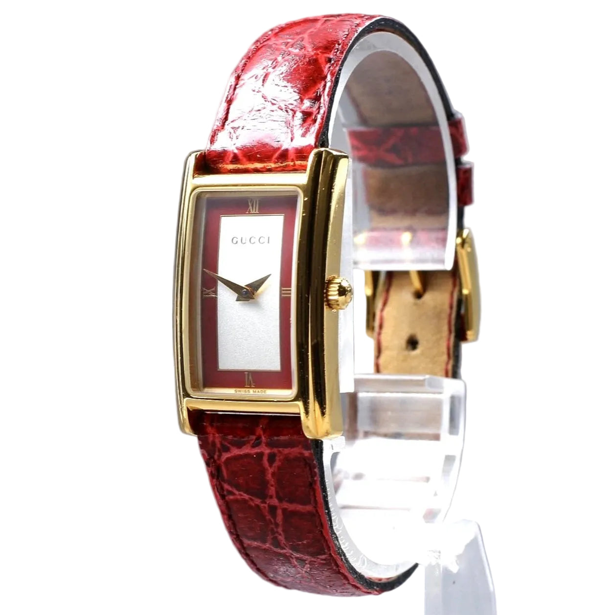Vintage GUCCI 2600L 19mm Red Gold Quartz Women's Watch