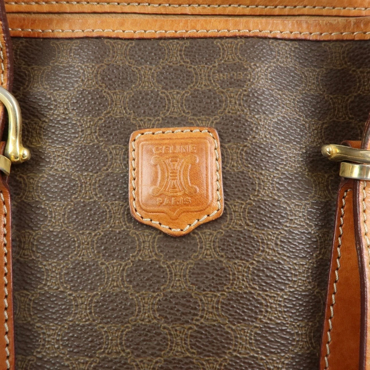 CELINE Macadam Tote Shoulder Bag Brown