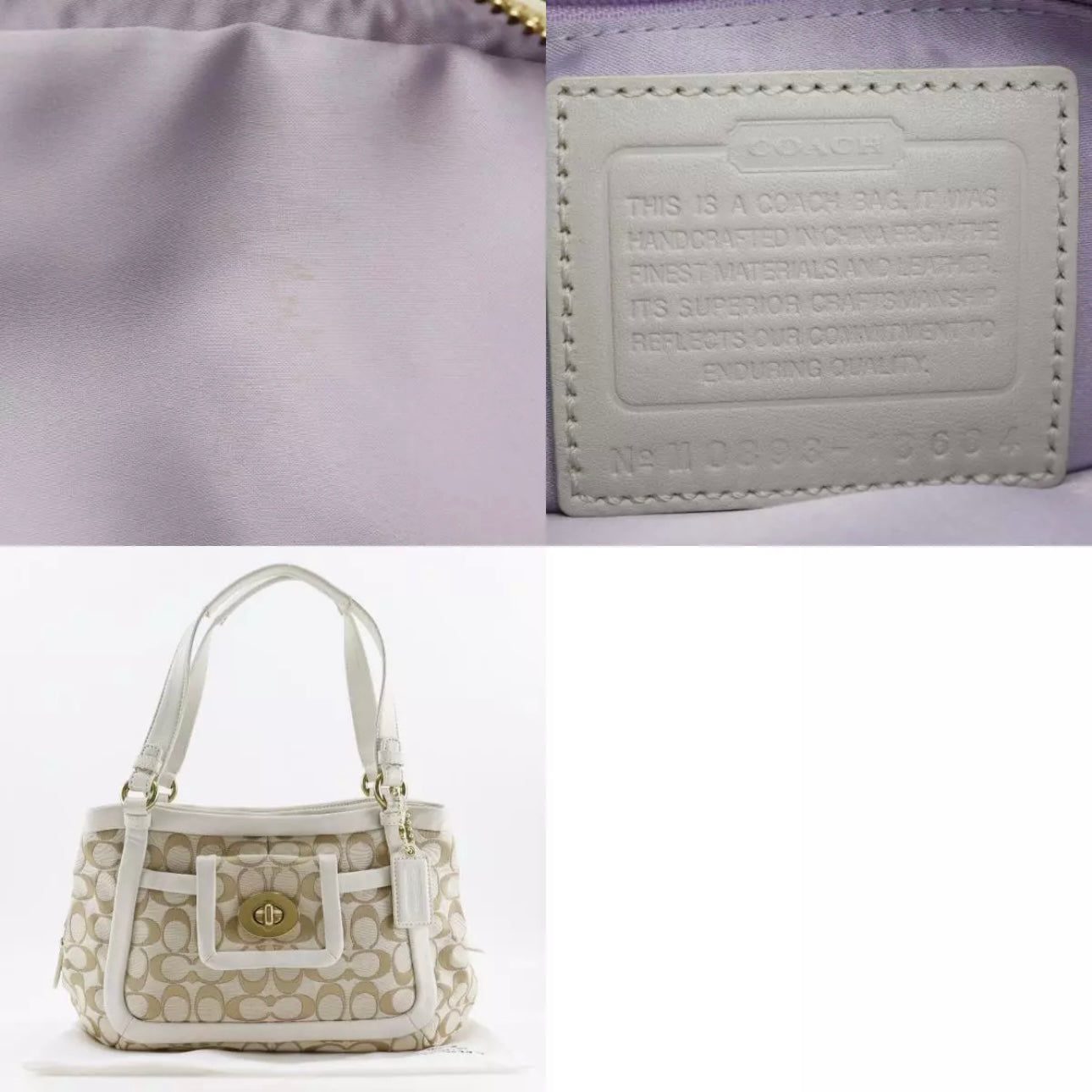COACH Signature Tote Bag cricket beige canvas/leather