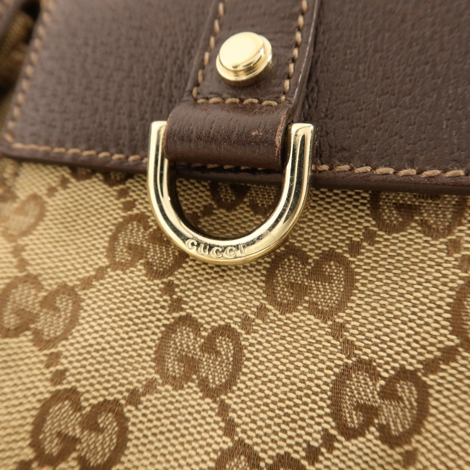 Gucci GG GHW Abbey Pocket Handbag - Brown, GG canvas