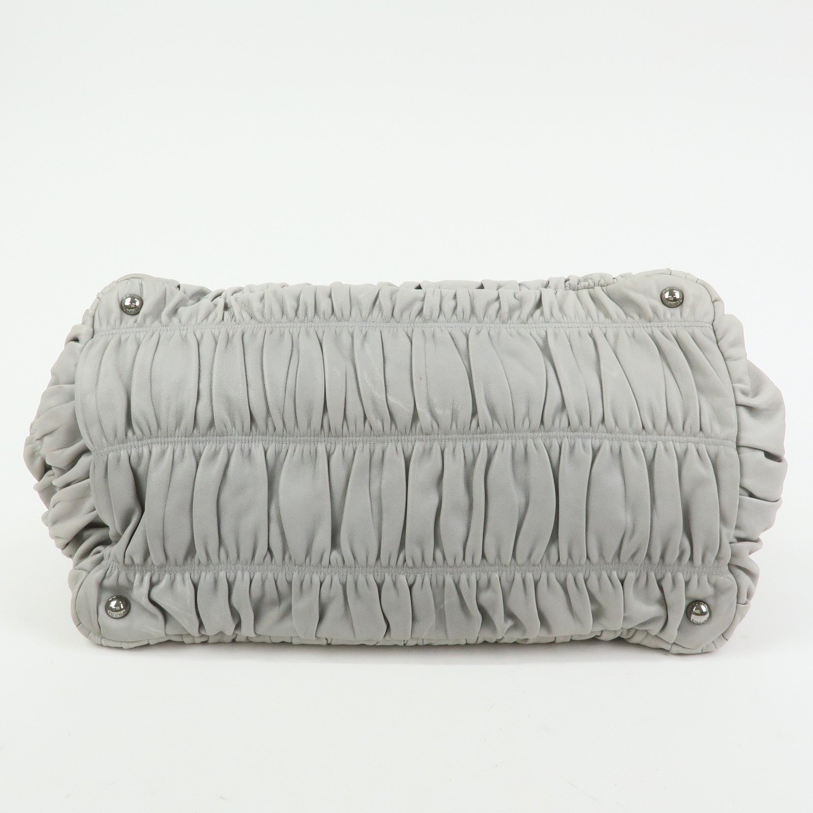 Prada Tote Hand Bag - Gray, Nappa Gaufre Leather