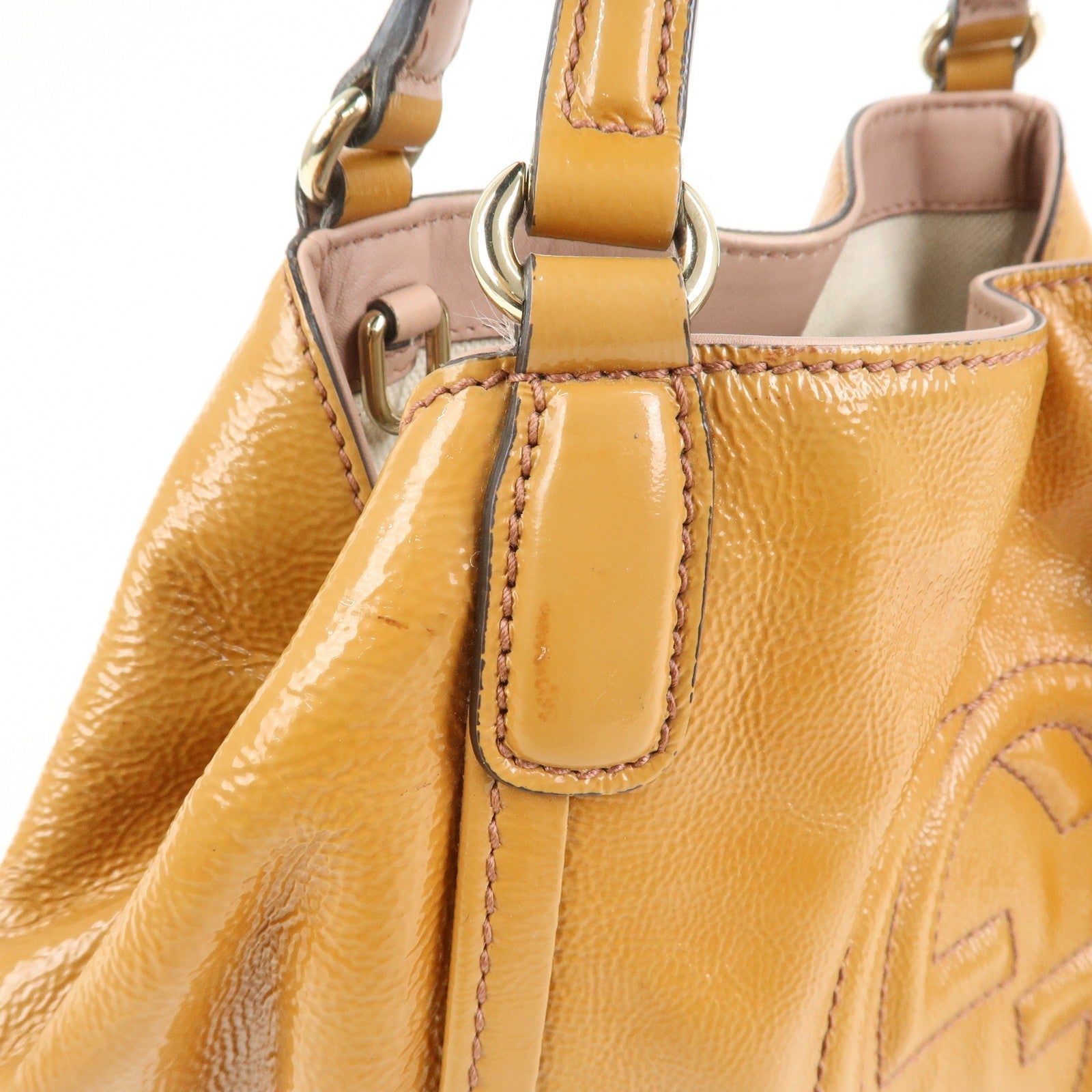 Gucci Soho Interlocking G 2Way Bag - Brown, Patent Leather
