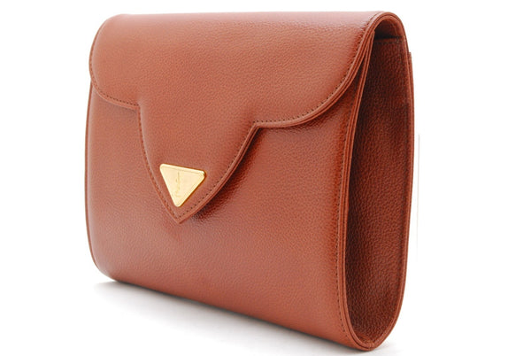 Saint Laurent Yves Clutch - Brown, Leather 