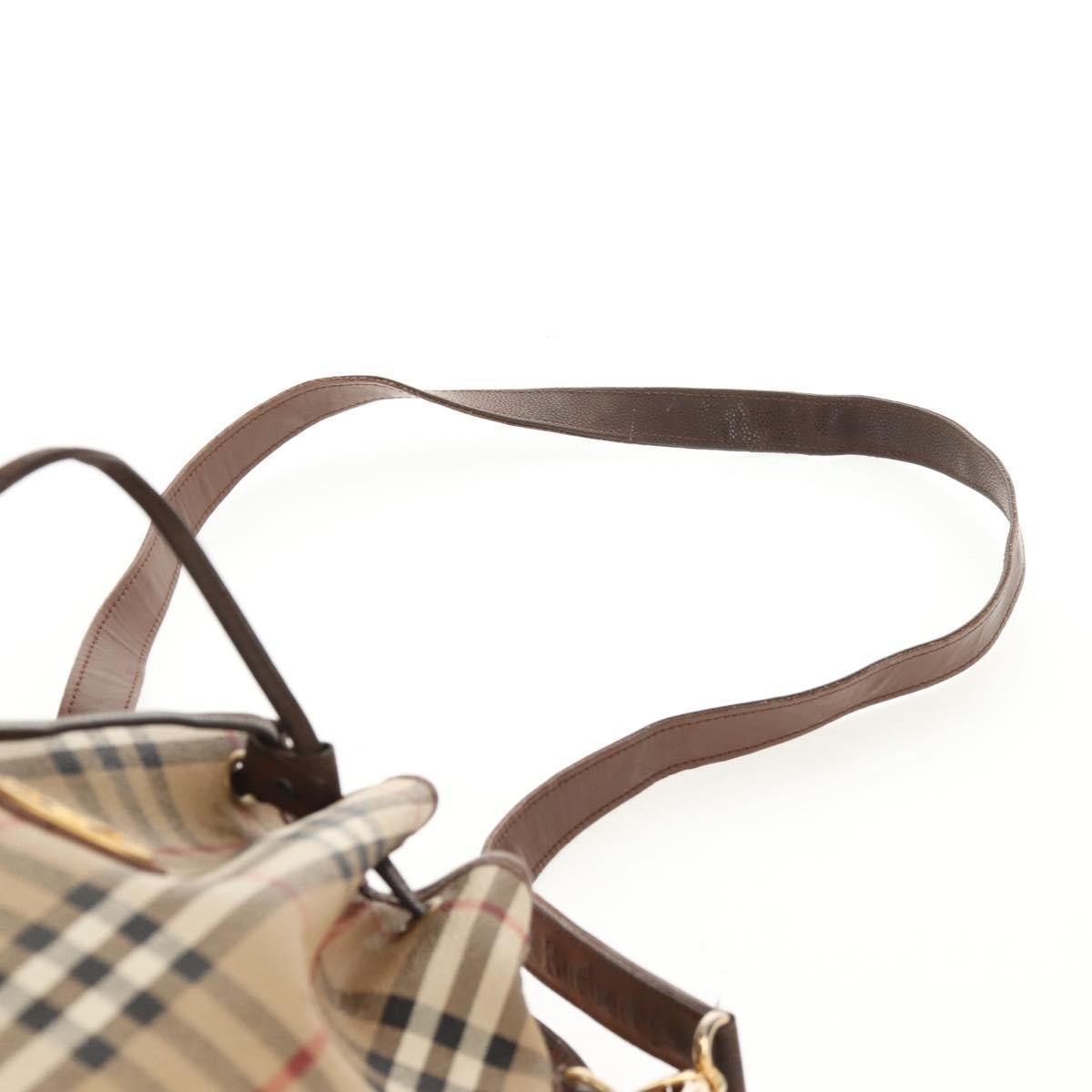 Burberrys Nova Check Hand Bag - Beige/Gold, PVC Leather