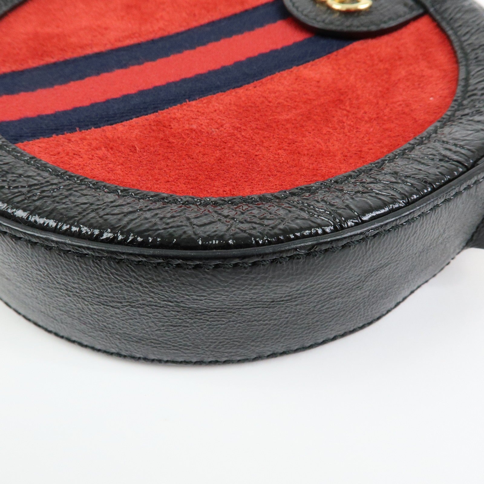Gucci Shoulder Bag - Red, Black, Suede, Patent Leather