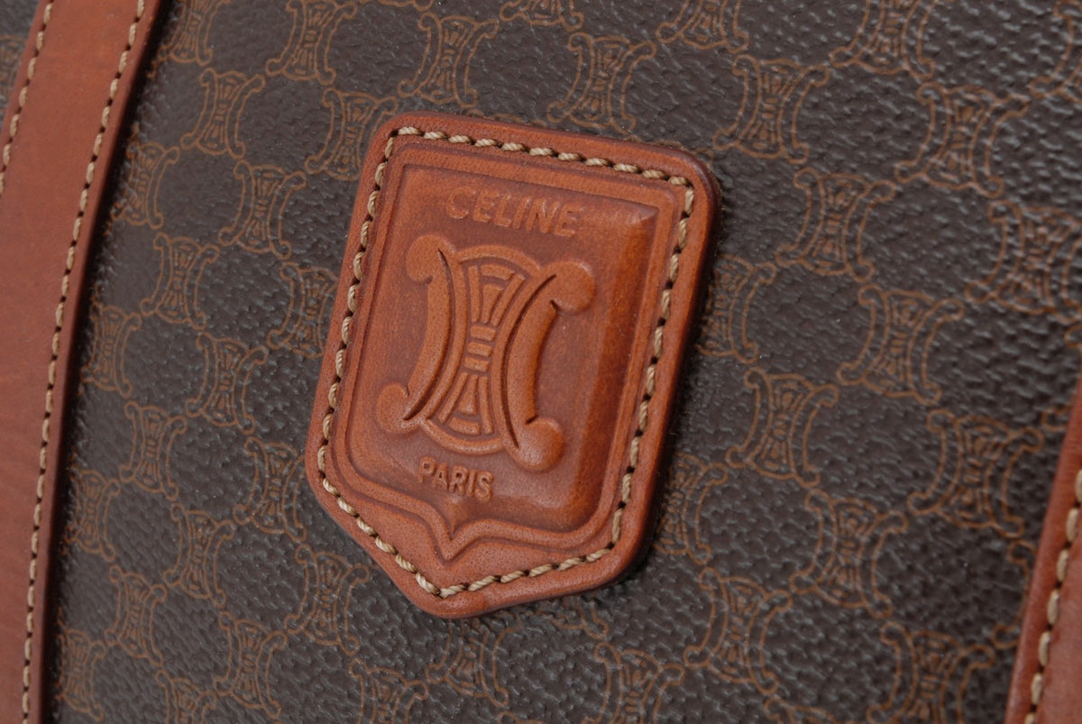 Celine Macadam Boston Handbag - Brown, PVC Leather