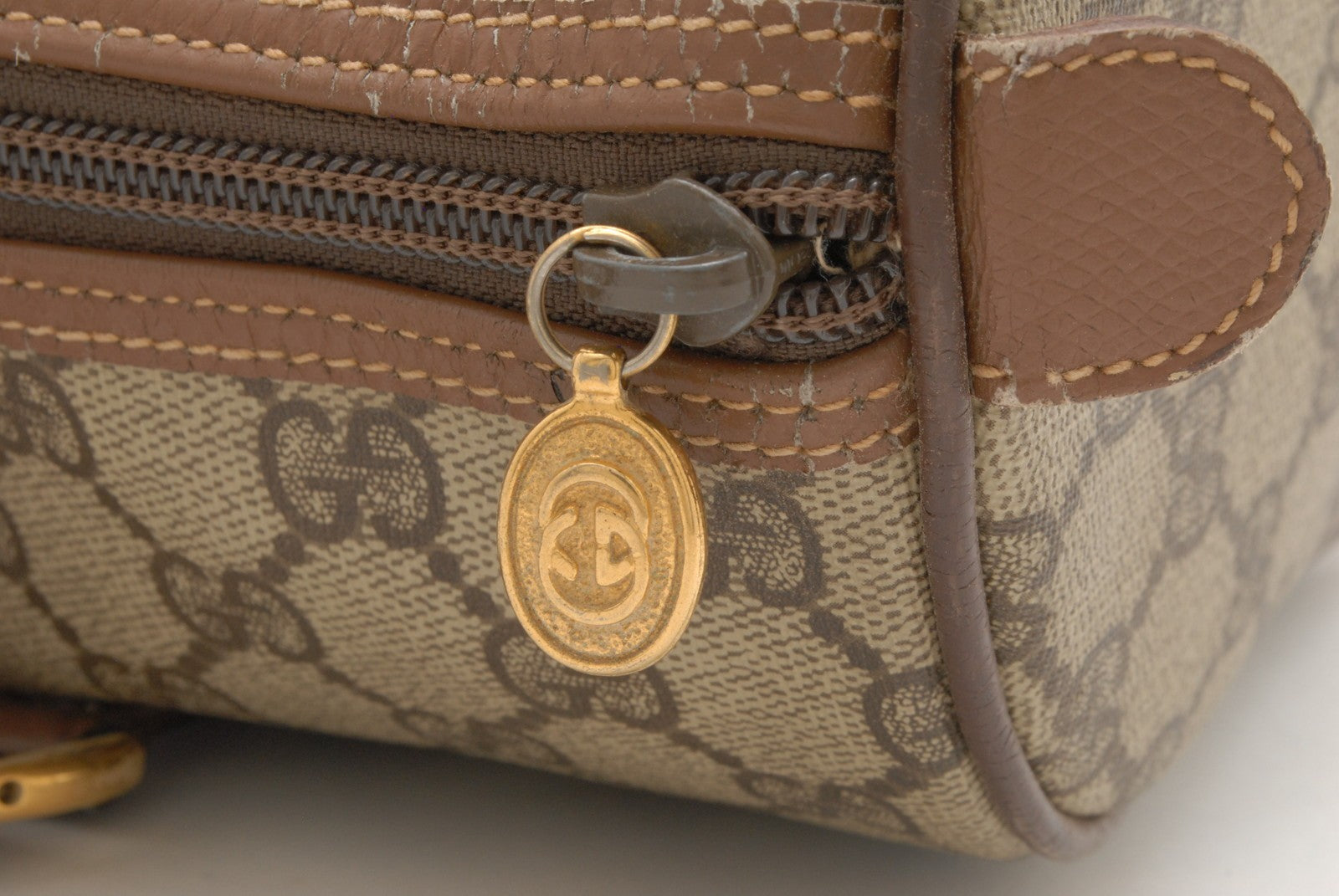 Gucci Guuci GG Supreme Hand Boston Bag - Brown, PVC Leather