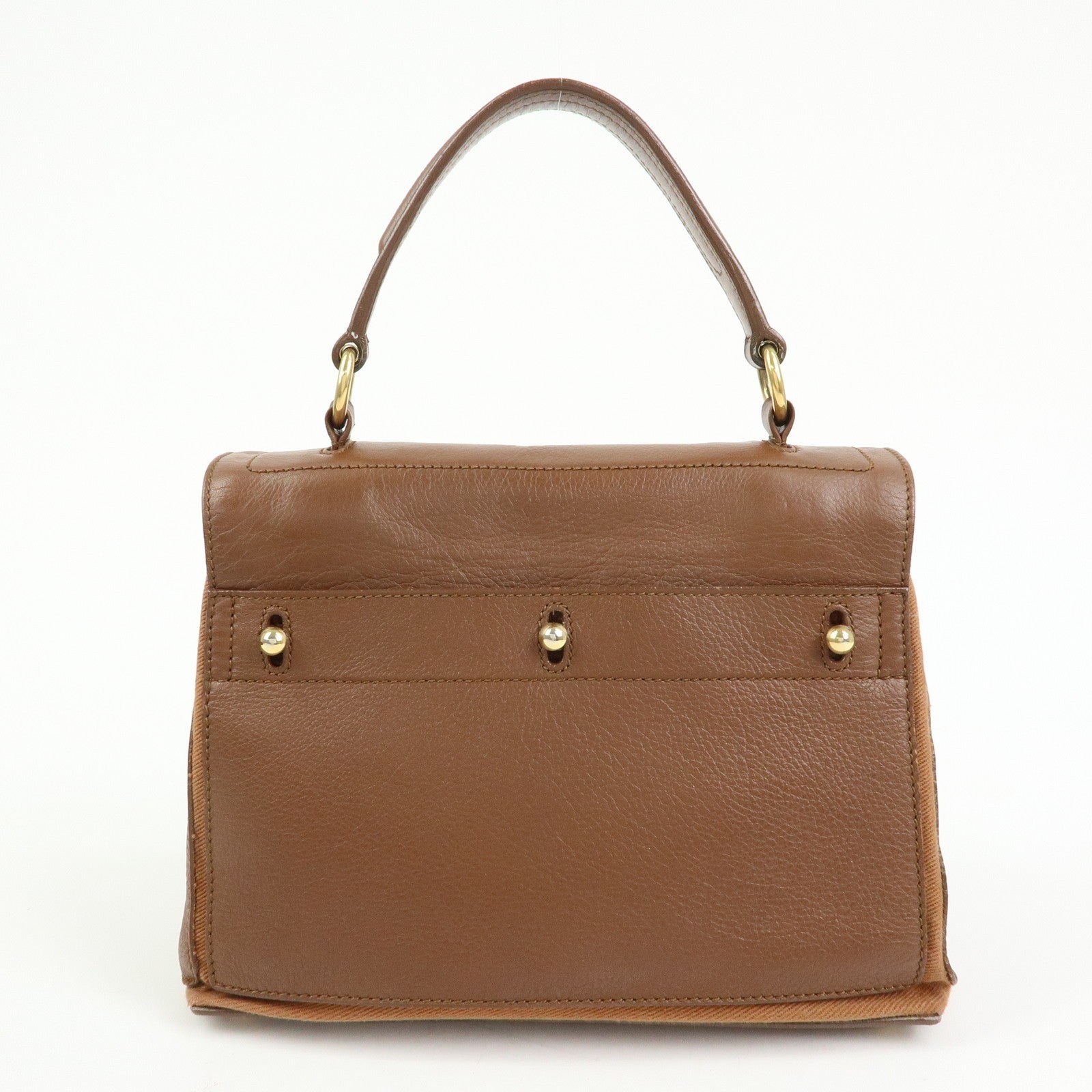 SAINT LAURENT PARIS Muse Two Leather Hand Bag Brown
