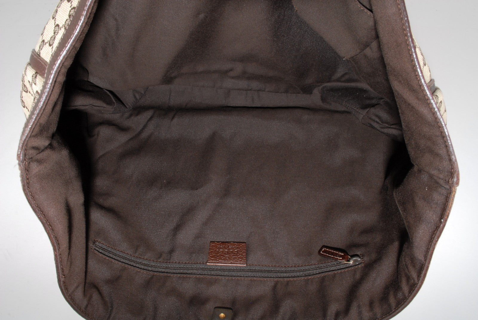 Gucci GG Canvas Tote Bag - Beige Brown, Canvas Leather