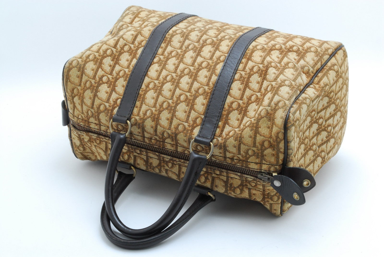 Christian Dior Trotter Boston Bag - Brown, Canvas and Leather