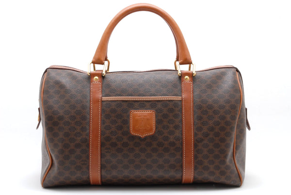 Celine Macadam Boston Bag - Brown, PVC Leather
