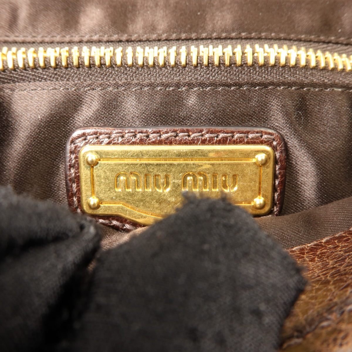 Miu Miu GHW 2 Way Shoulder Bag - Brown, Calfskin Leather