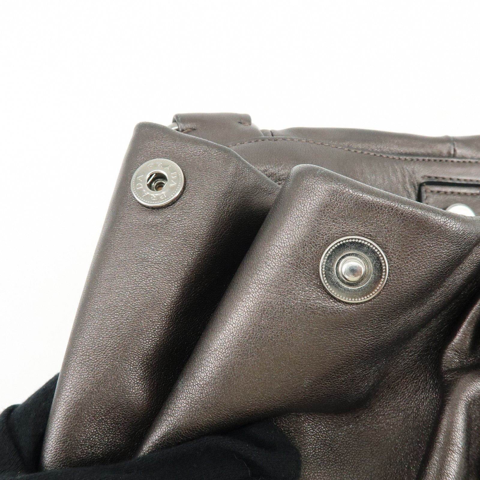 Prada Gathered Tote Bag - Brown, Nappa Leather