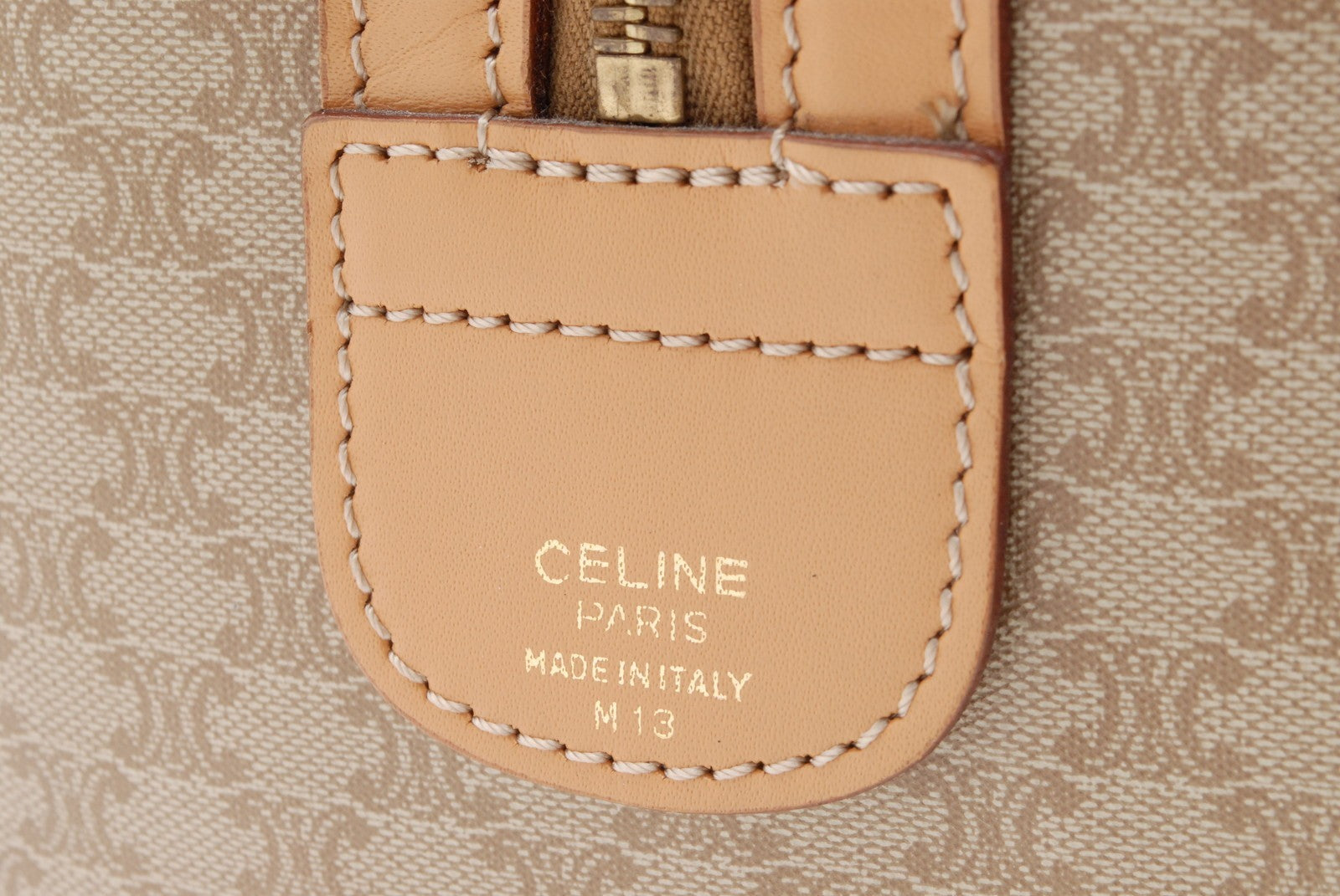 Celine Macadam Boston Bag - Beige, PVC Leather