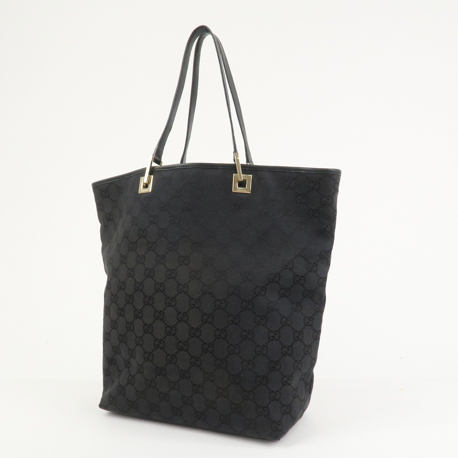 Gucci Tote Bag - Black, GG Canvas and Leather 