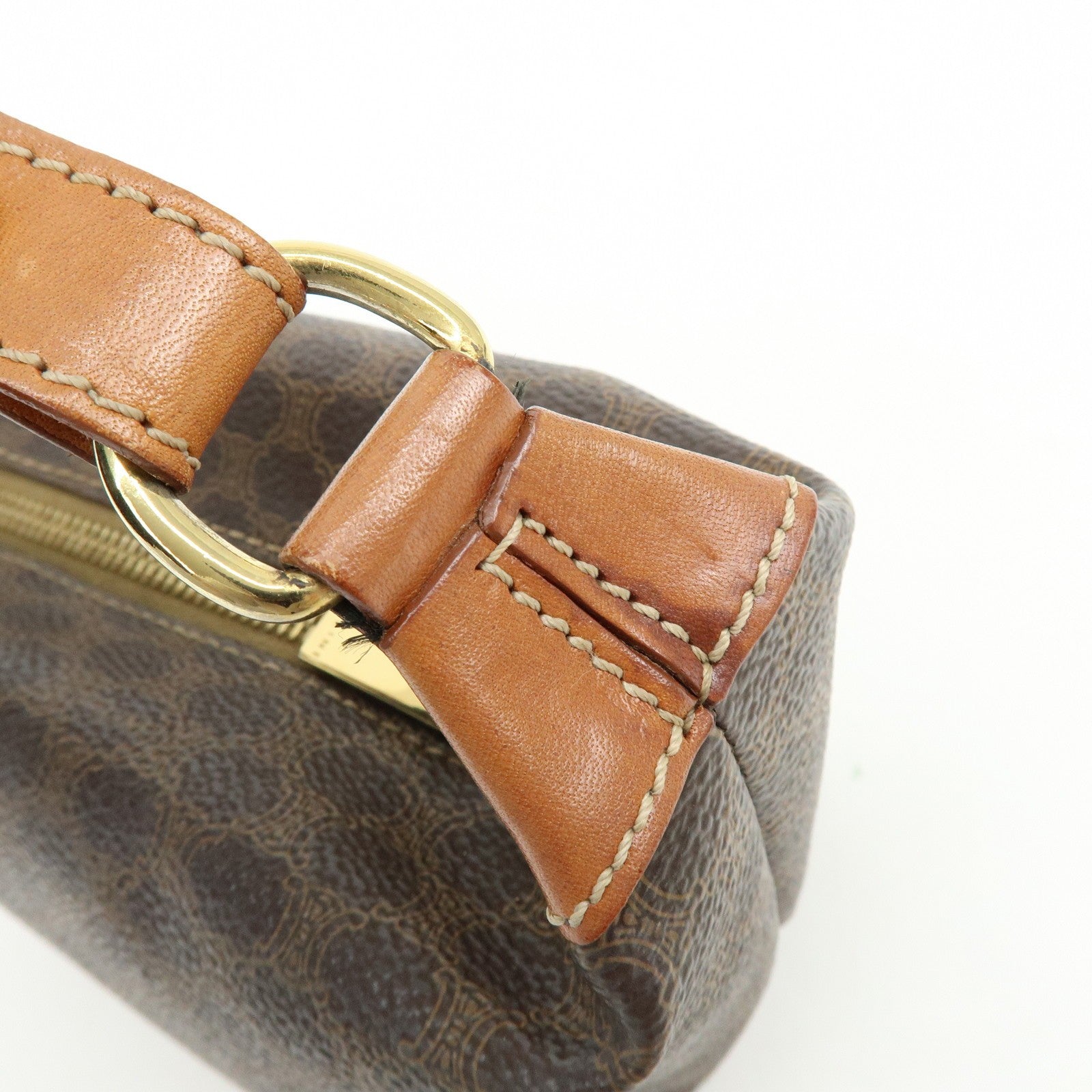 Celine Macadam Hand Bag - Brown, PVC Leather 