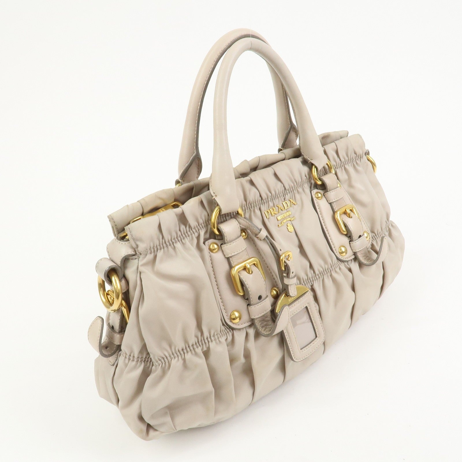 Prada Hand Bag - Gray, Nylon and Leather