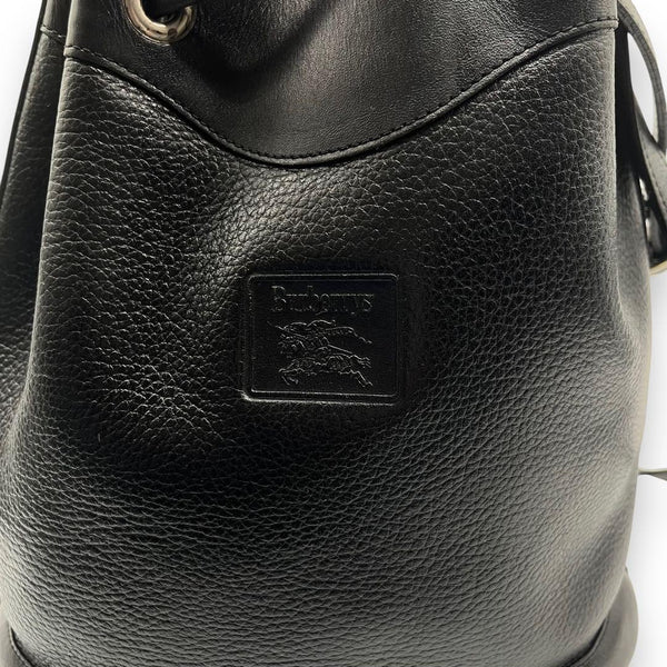 Burberry Bucket Shaped Drawstring Shoulder Bag - Black, Leather