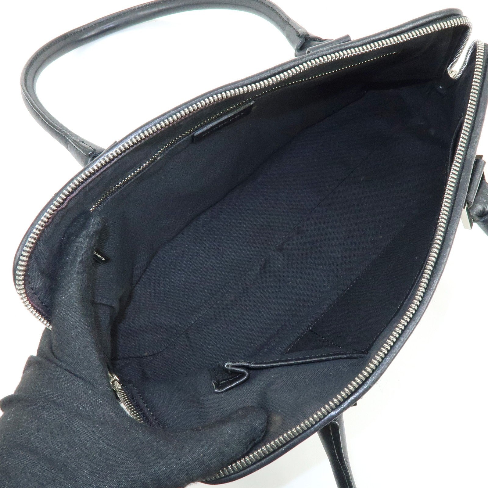 Burberry Shoulder Hand Bag - Black Brown, Canvas Leather