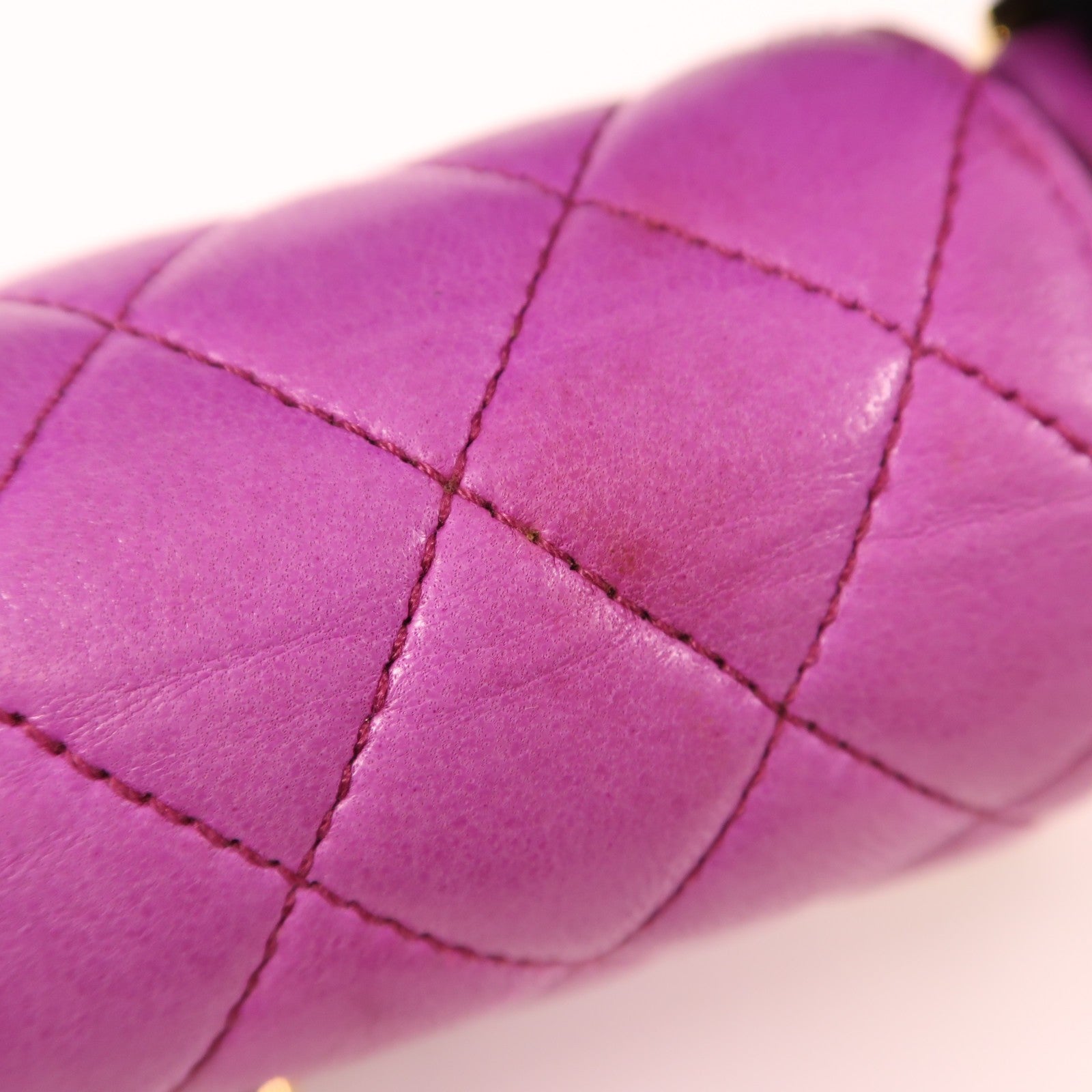 Chanel CC GHW Shoulder Bag - Purple, Calfskin Leather