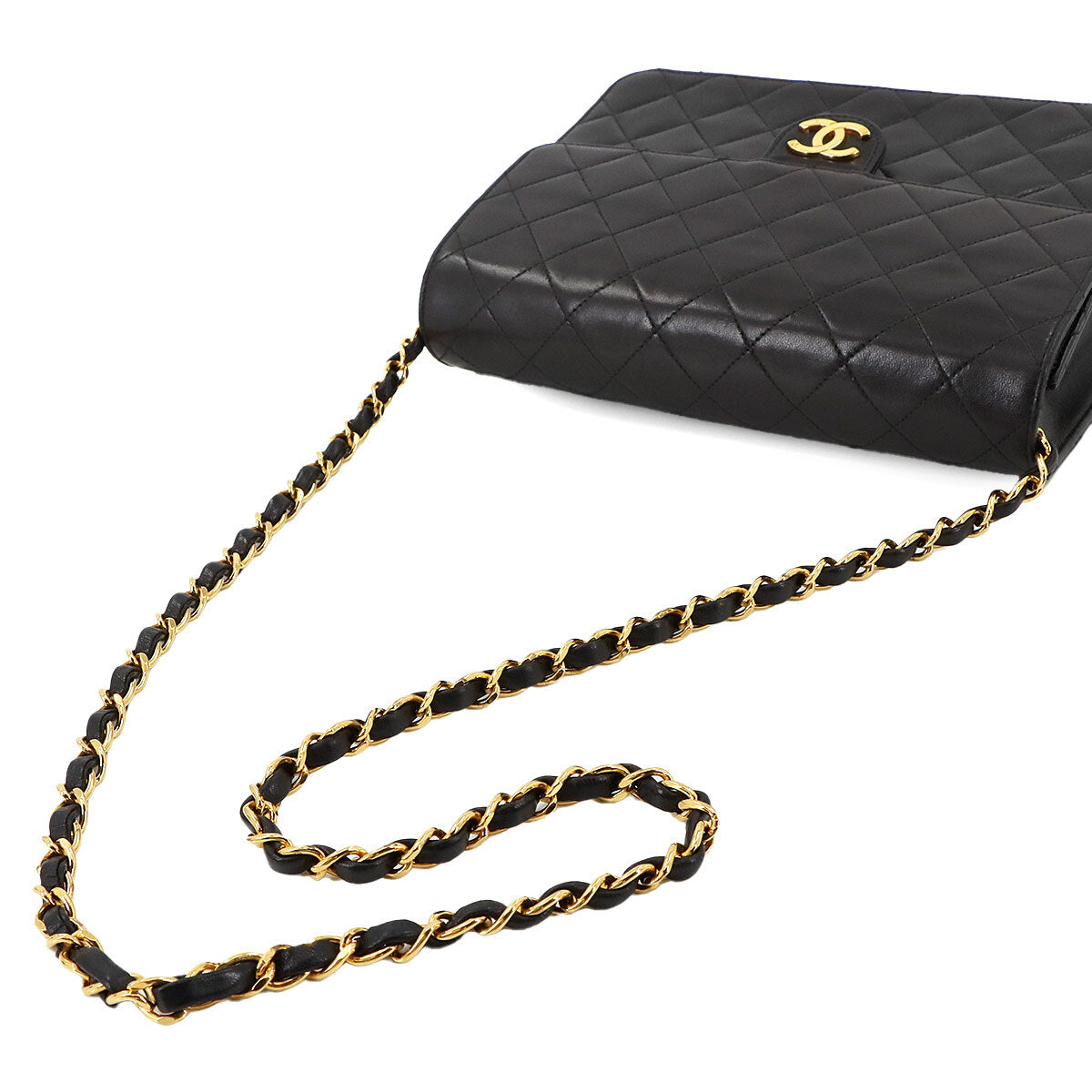 Chanel Matelasse Chain Shoulder Bag - Black, Leather