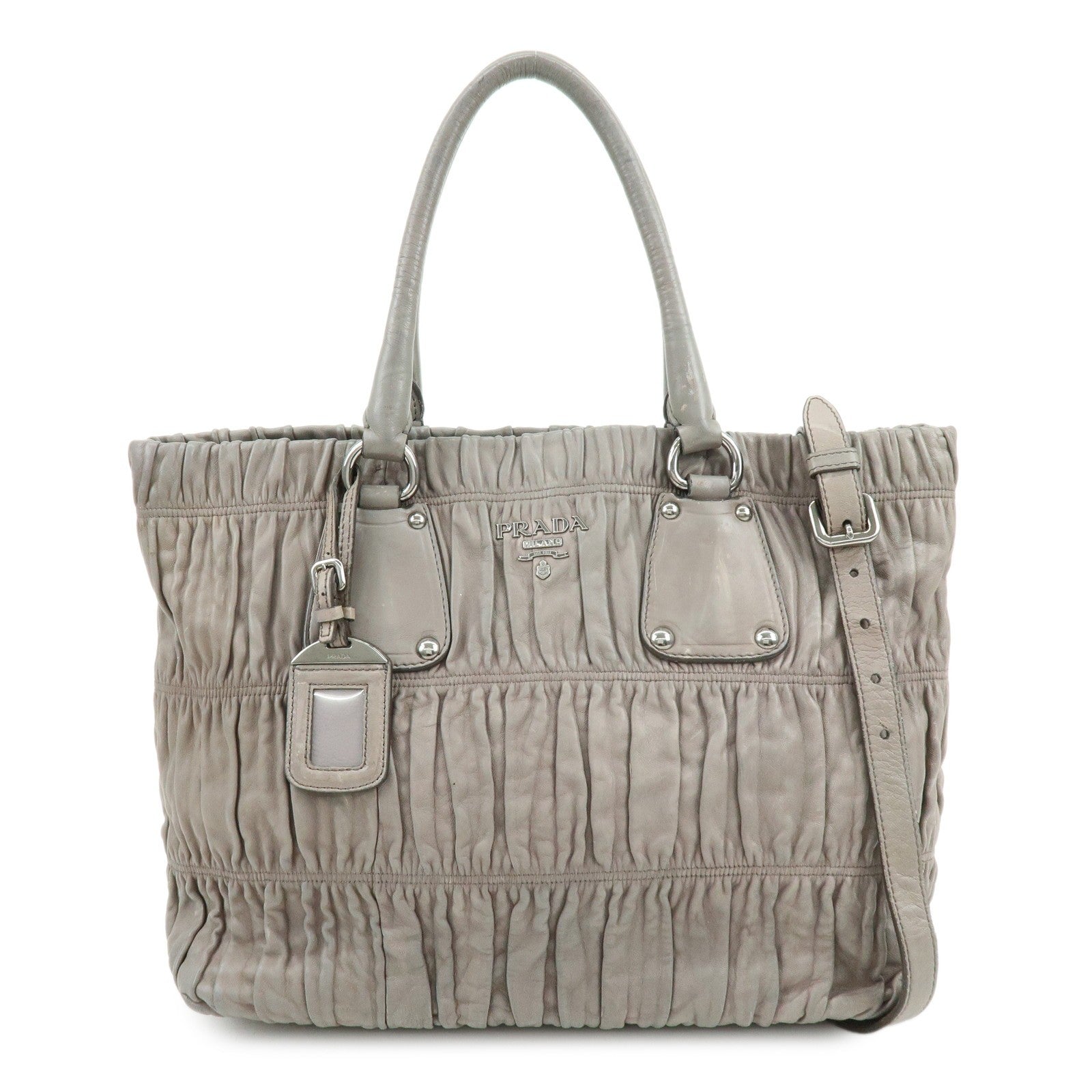 Prada 2Way Bag Hand Bag - Gray, Leather