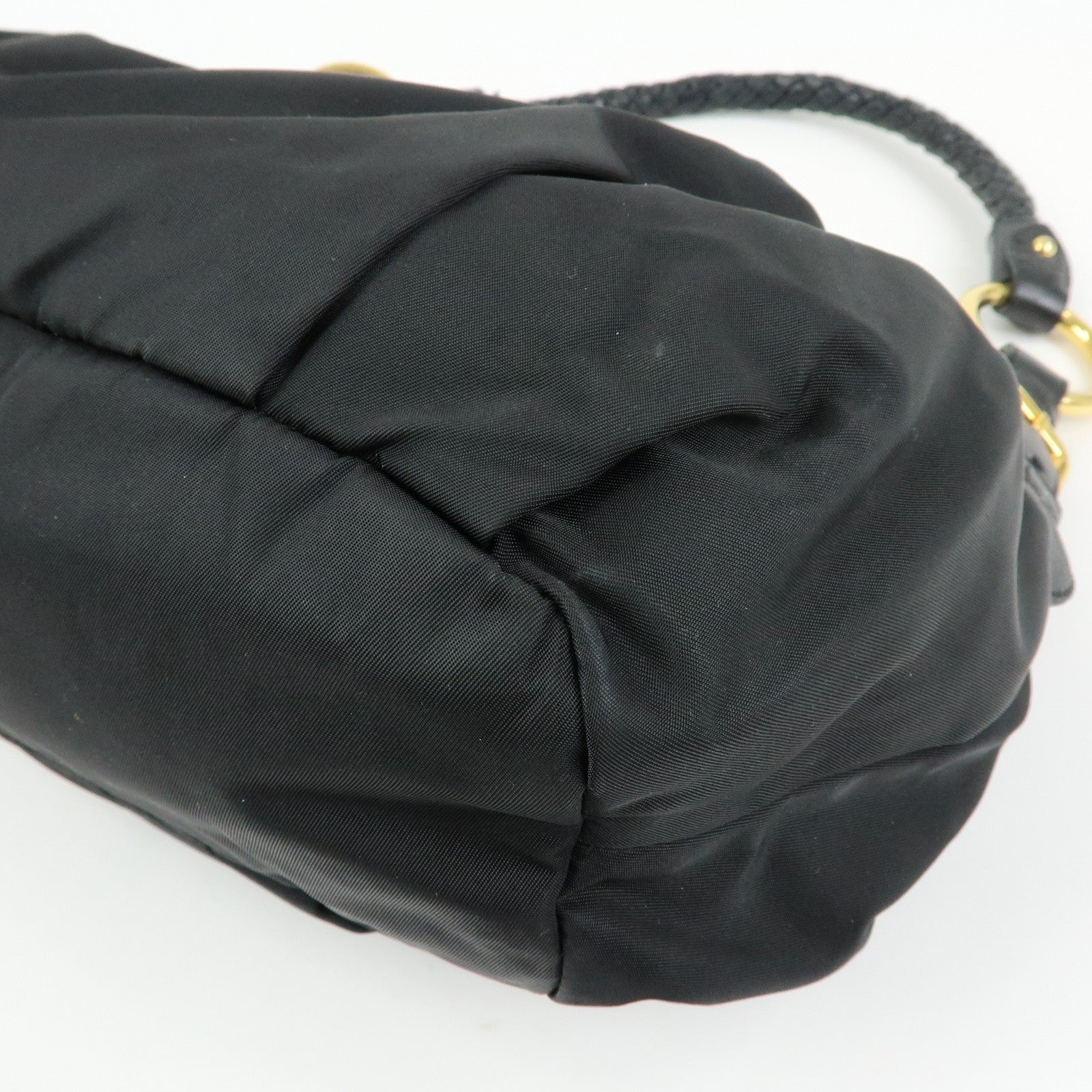 Prada Ribbon Shoulder Bag - Black, Nylon and Leather