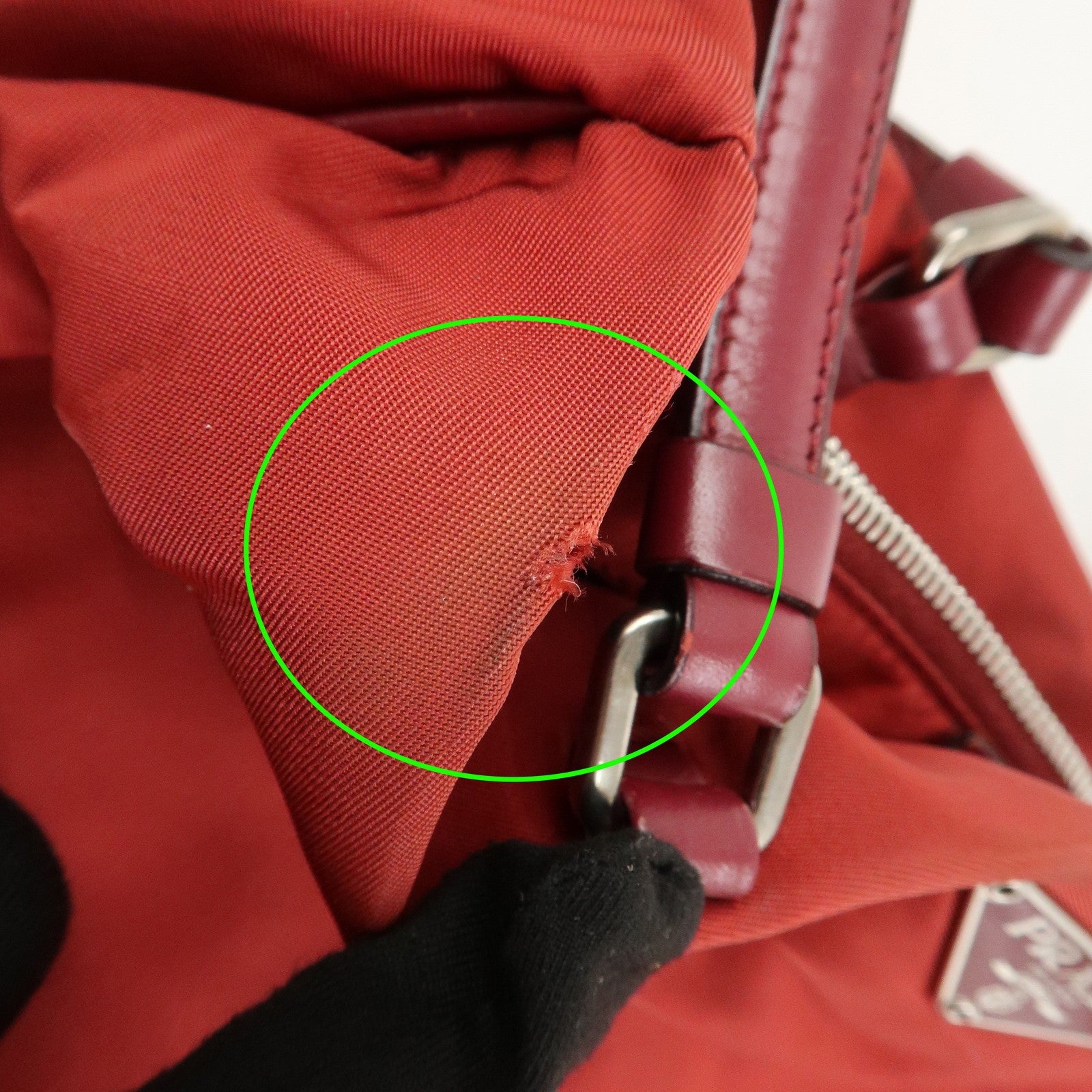 Prada Triangle Logo Tote Bag - Red, Nylon and Leather